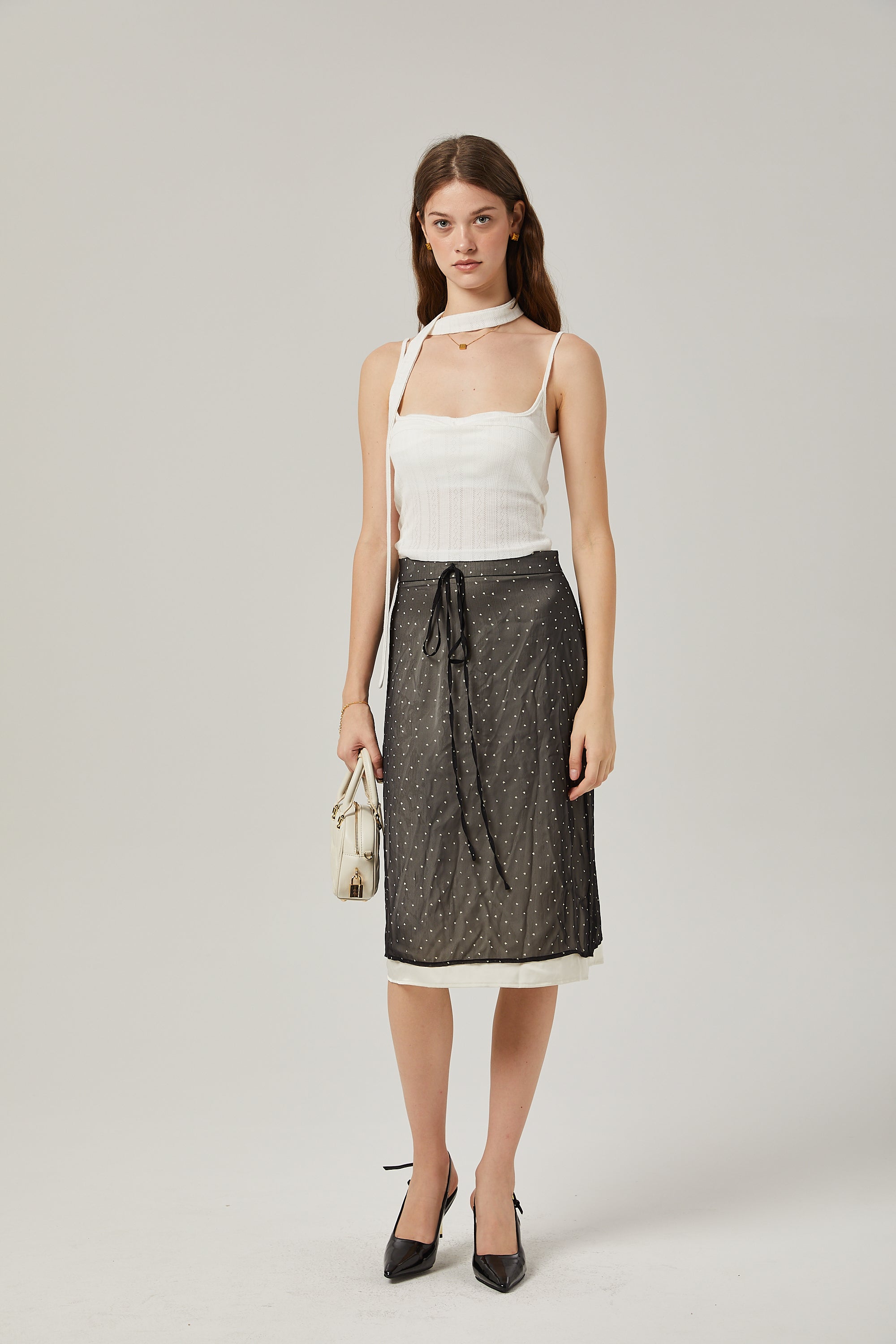 Gisèle tie-waisted polka-dot print skirt