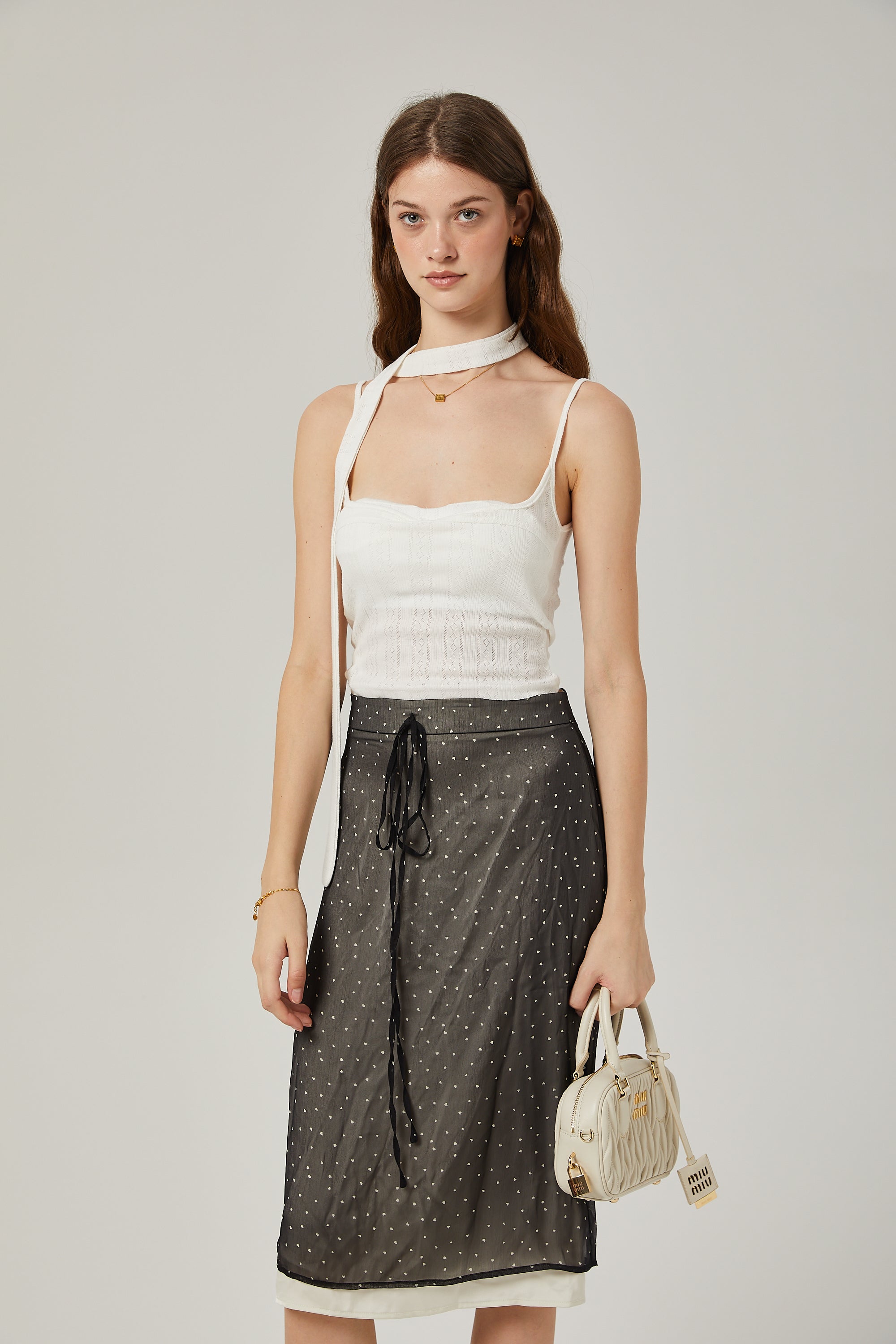 Gisèle tie-waisted polka-dot print skirt