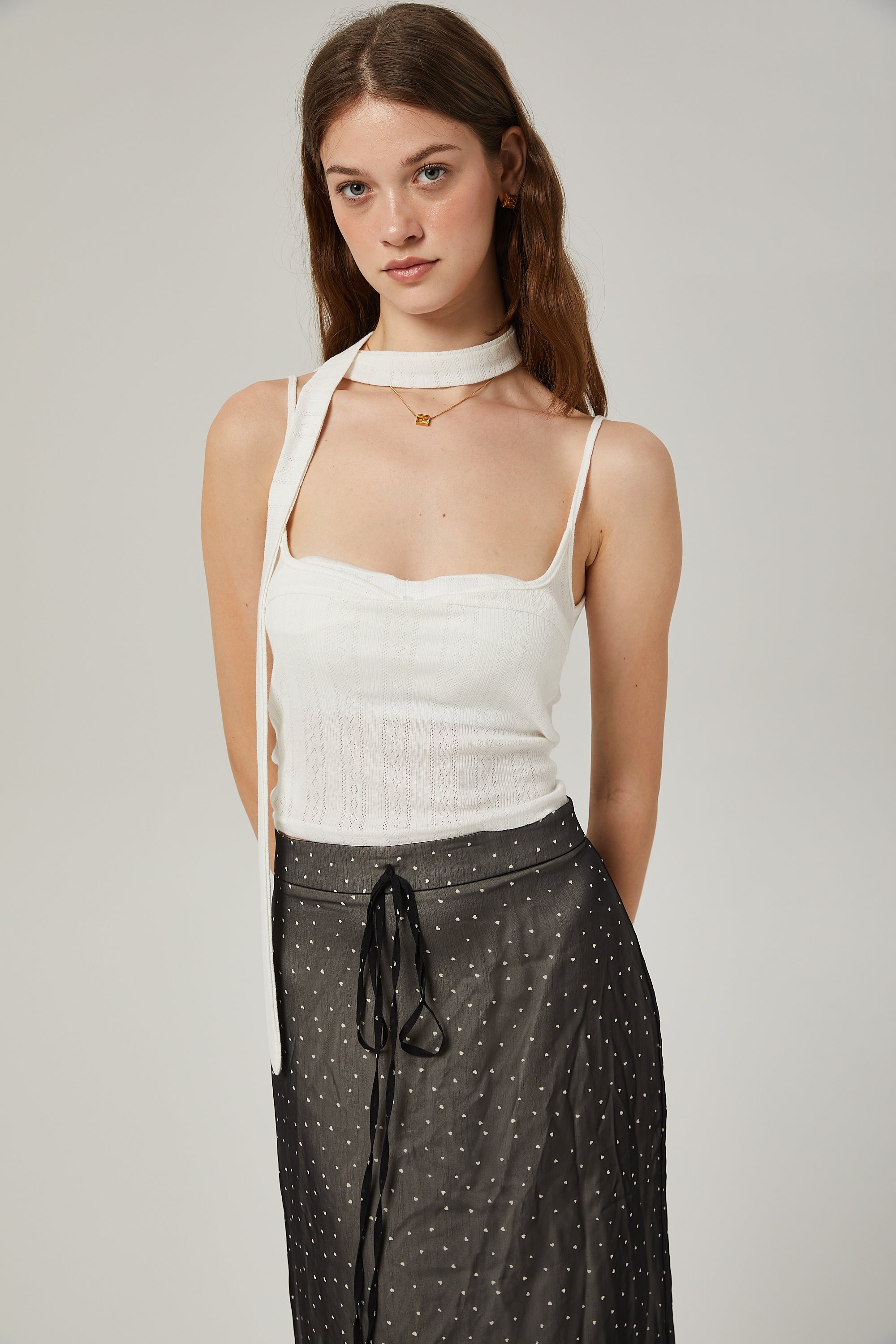 Gisèle tie-waisted polka-dot print skirt