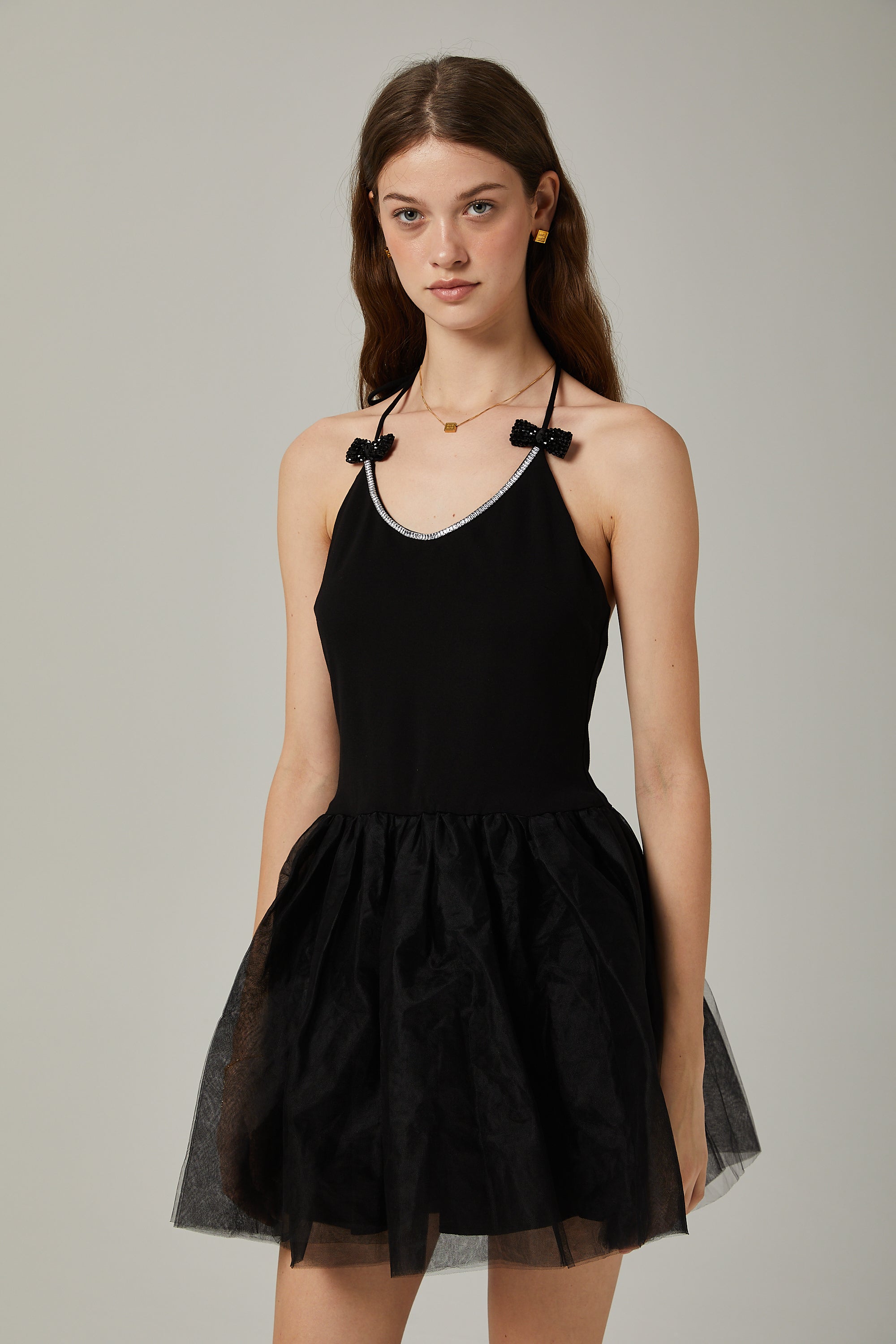 Jovilli London designer outlet girls bow black party dress