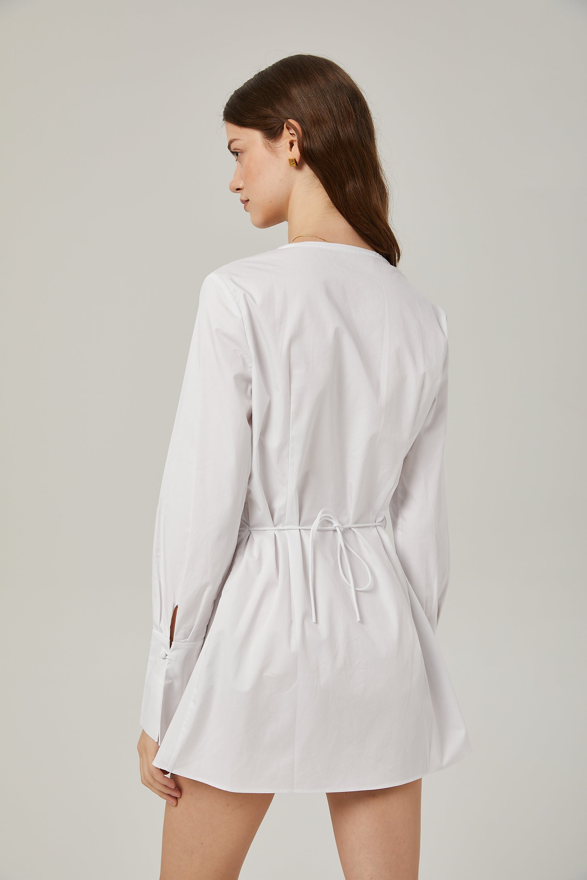 Dina pleat-detail shirt dress