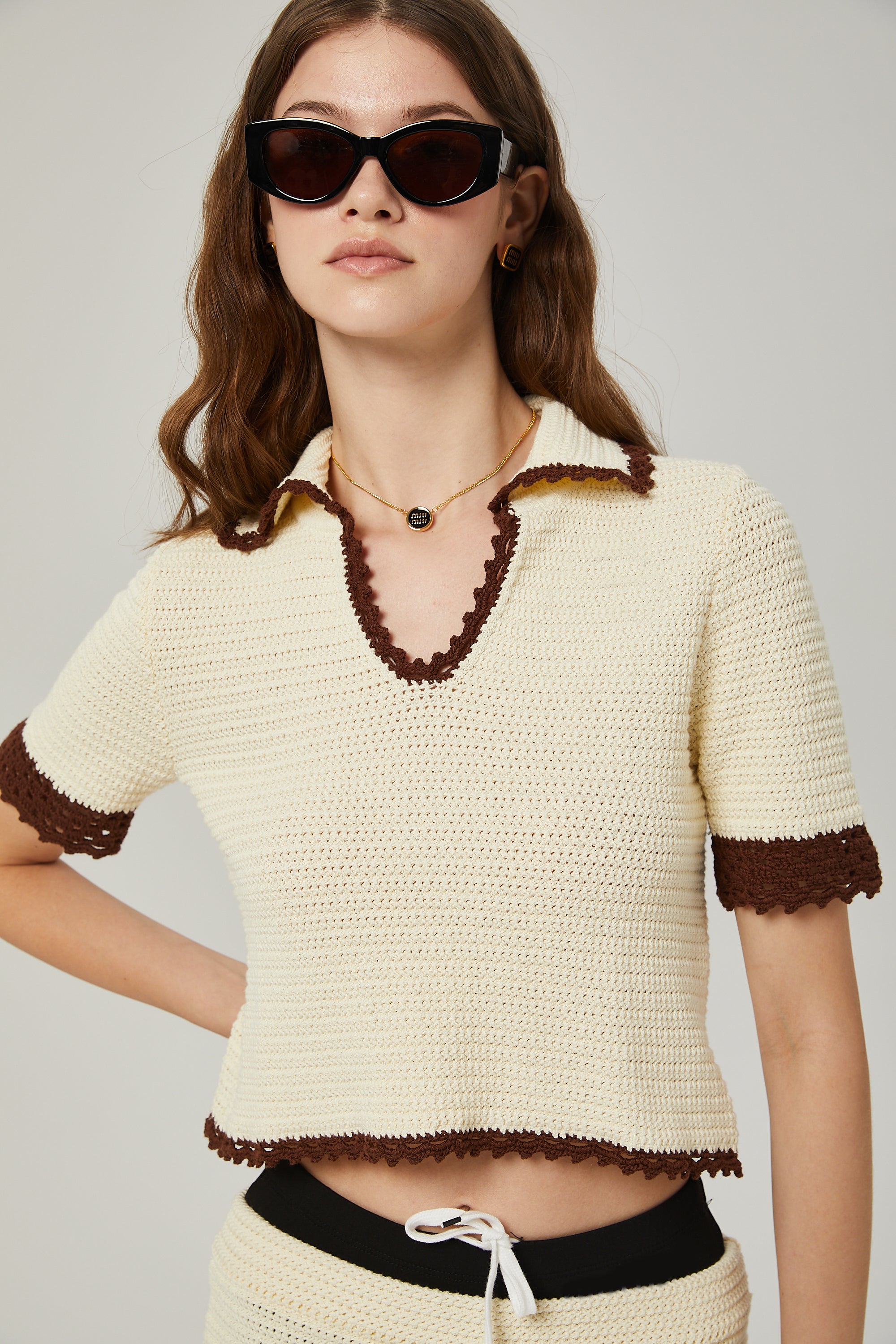 Désirée openwork crochet top