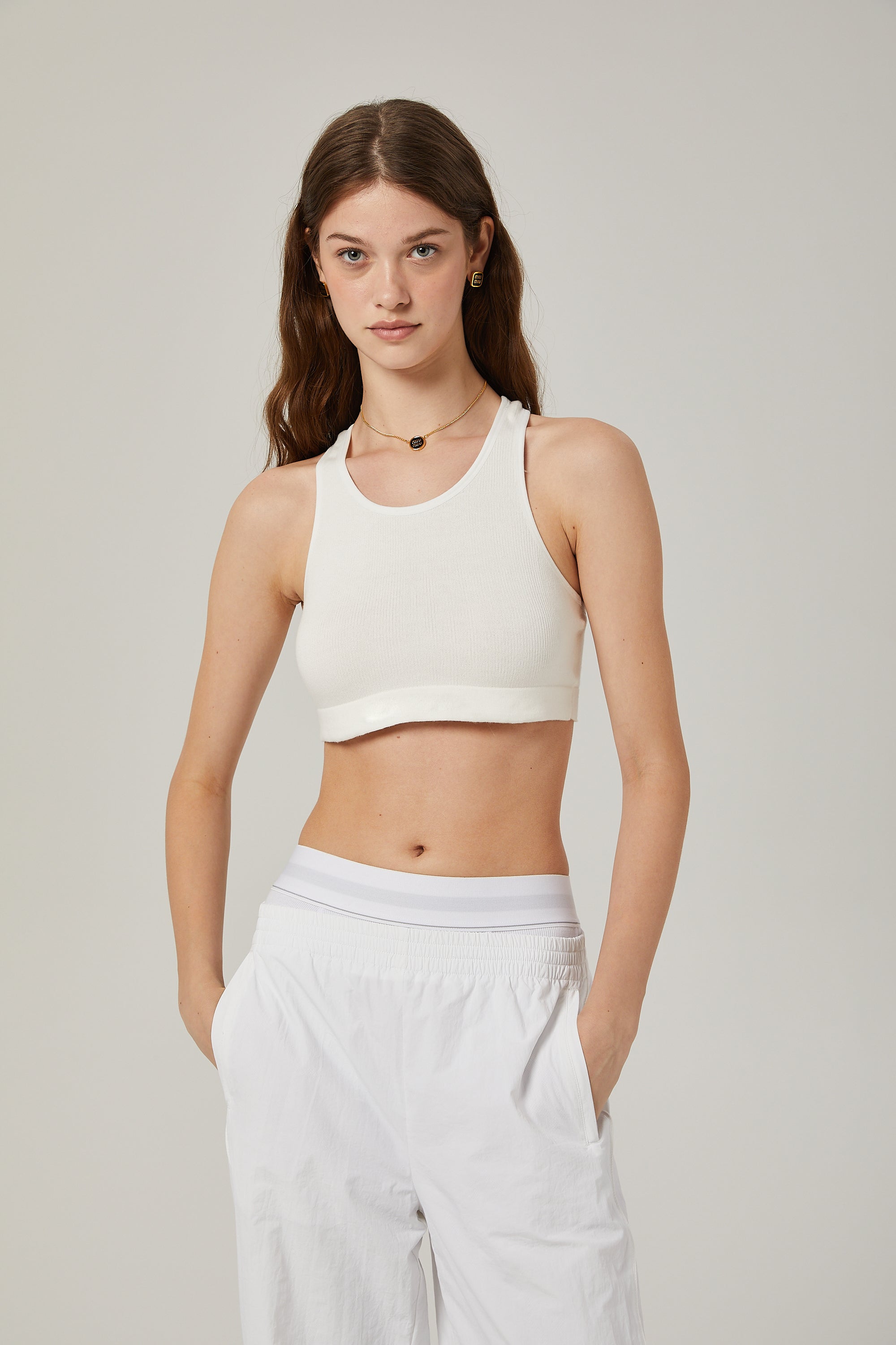 Cordelia seamless cotton cropped top