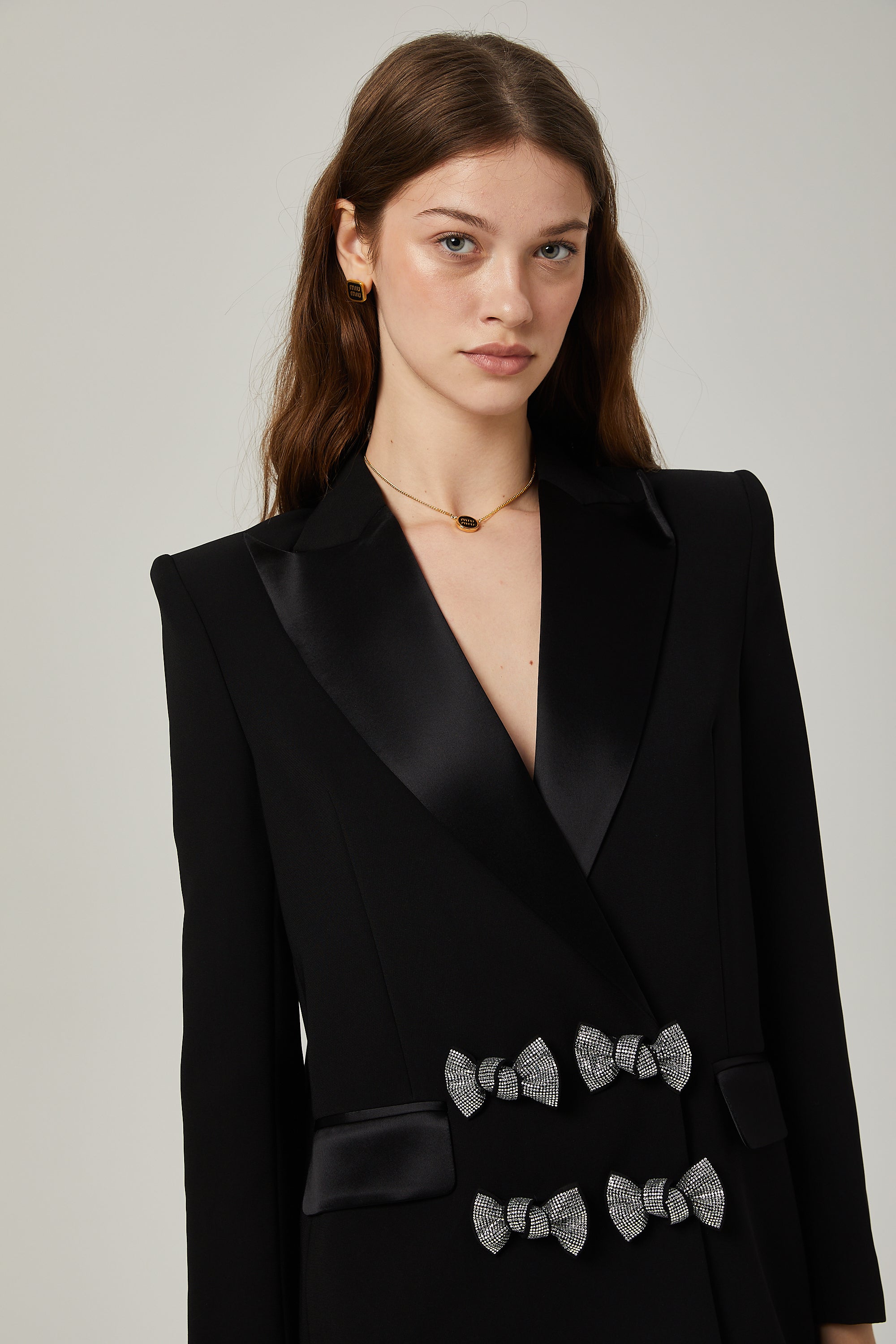 Thala crystal-embellished bow blazer