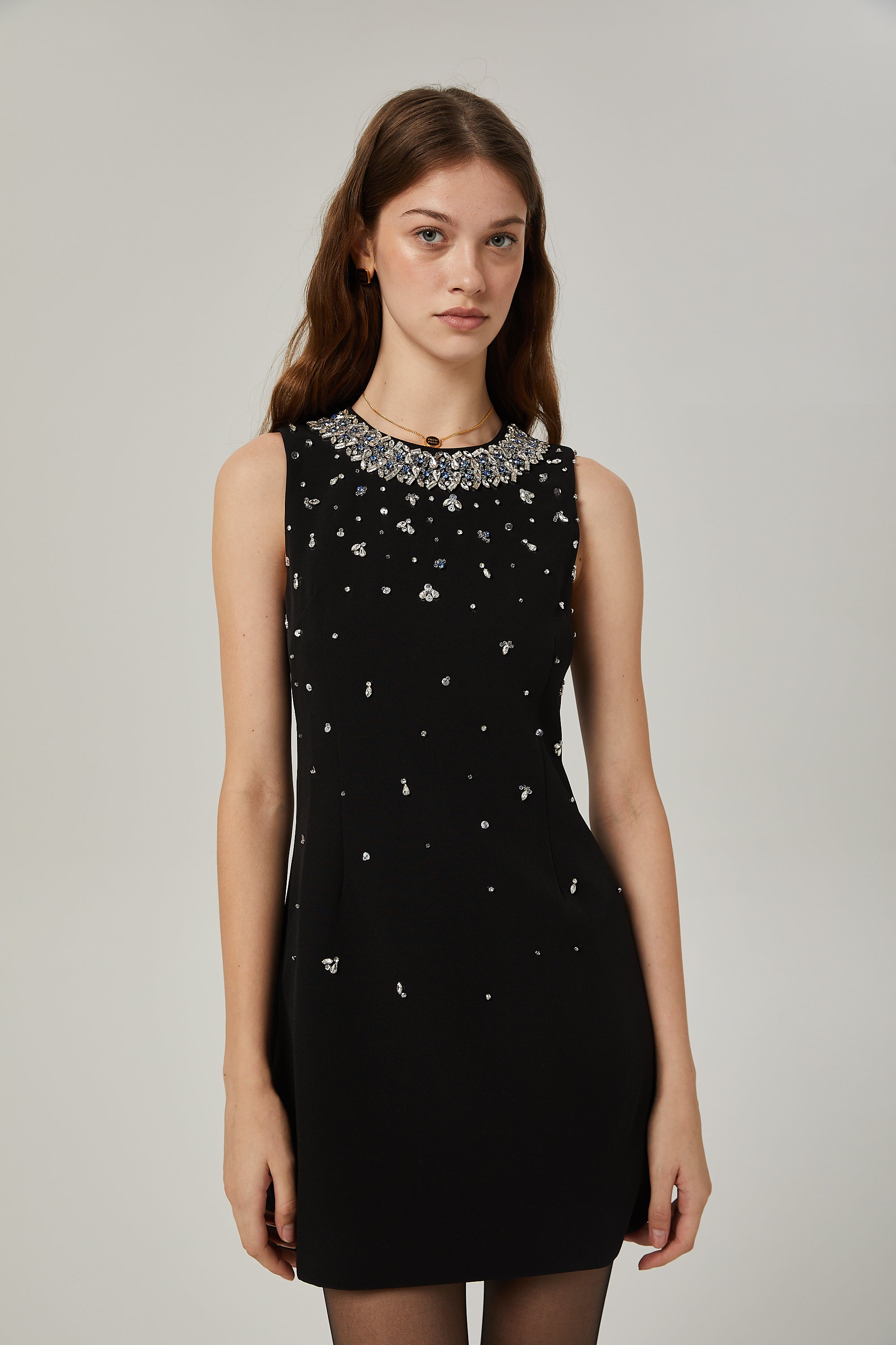 Jalena crystal-embellished mini dress