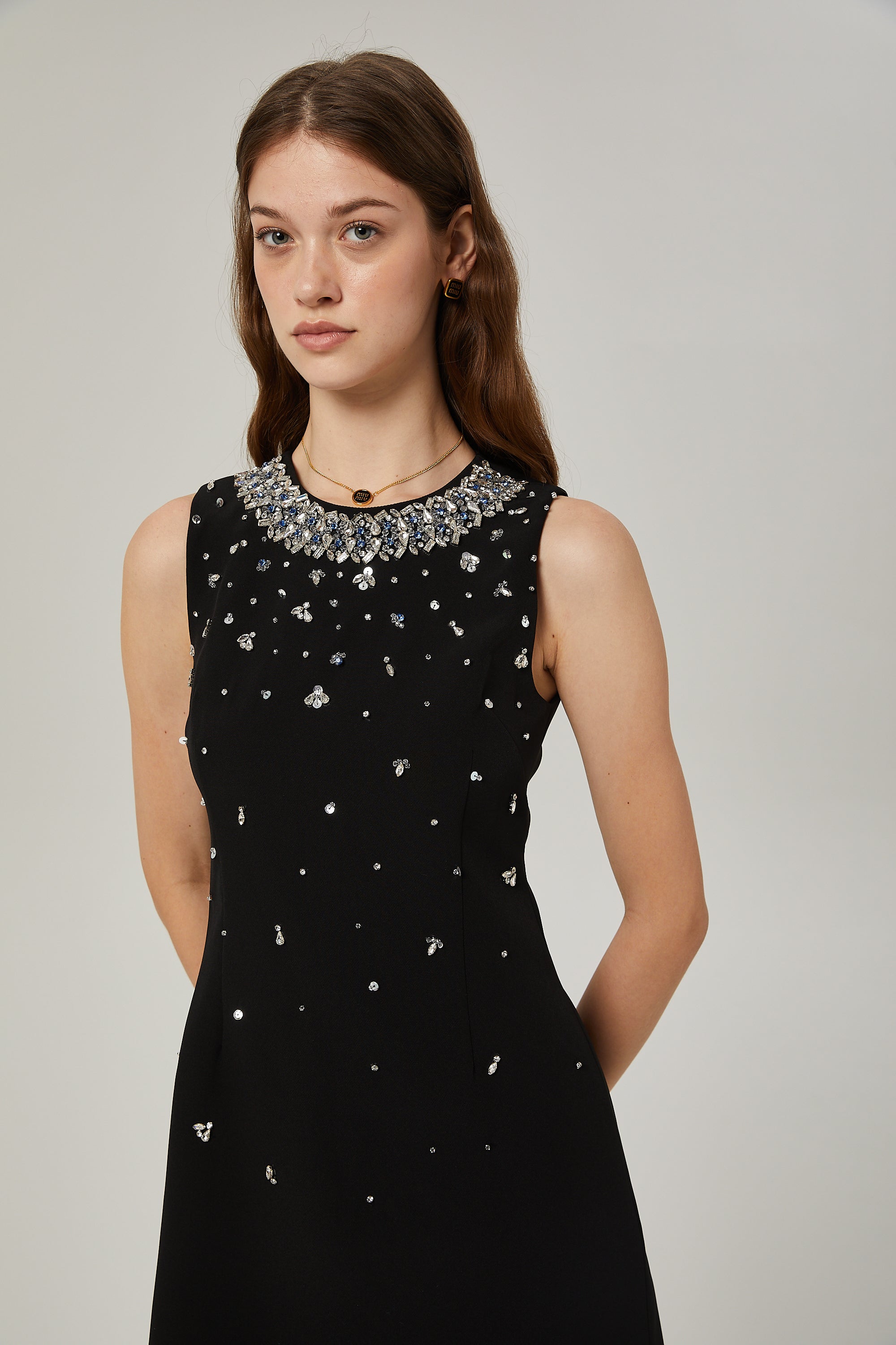 Jalena crystal-embellished mini dress