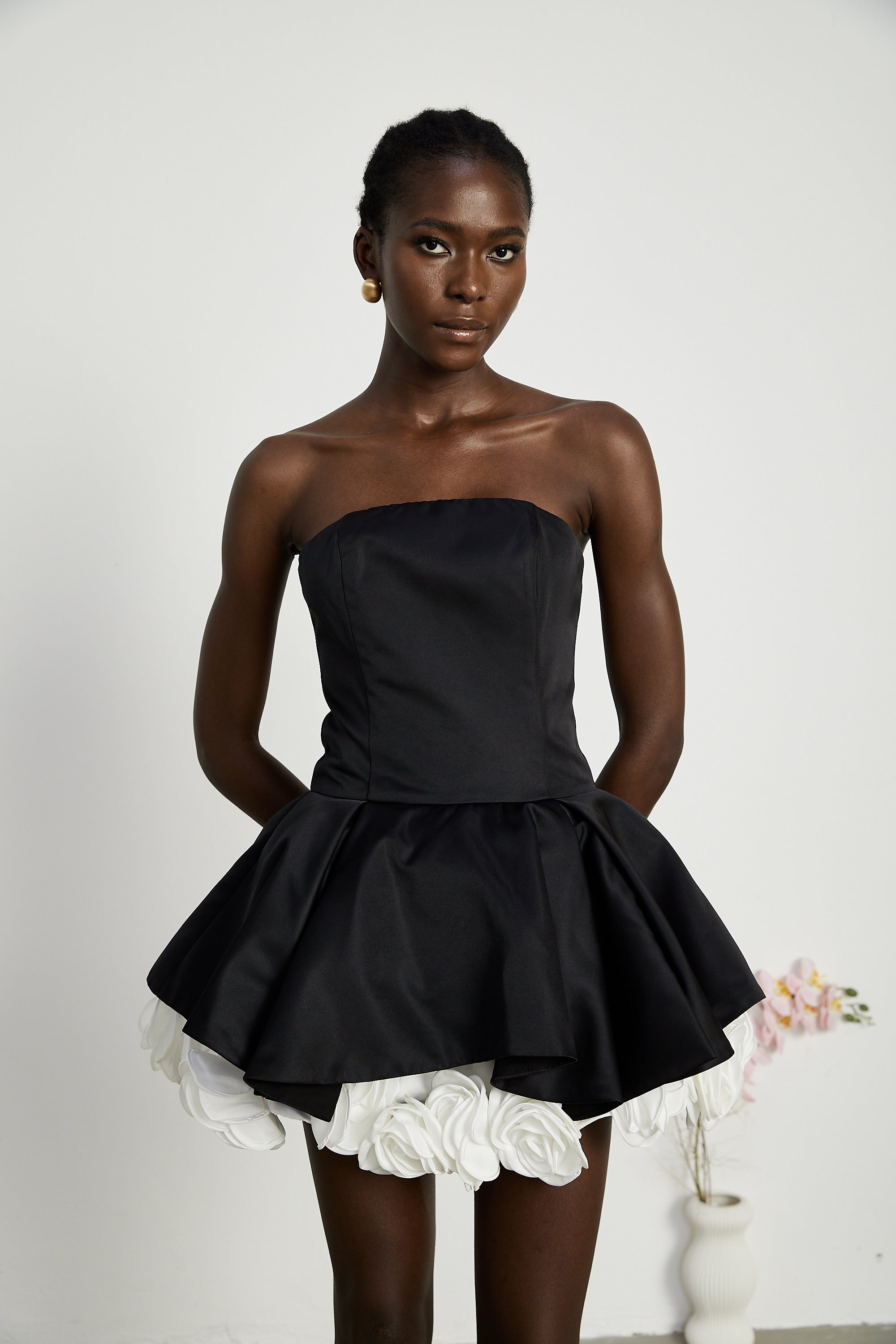 Lucie petal-layered mini dress