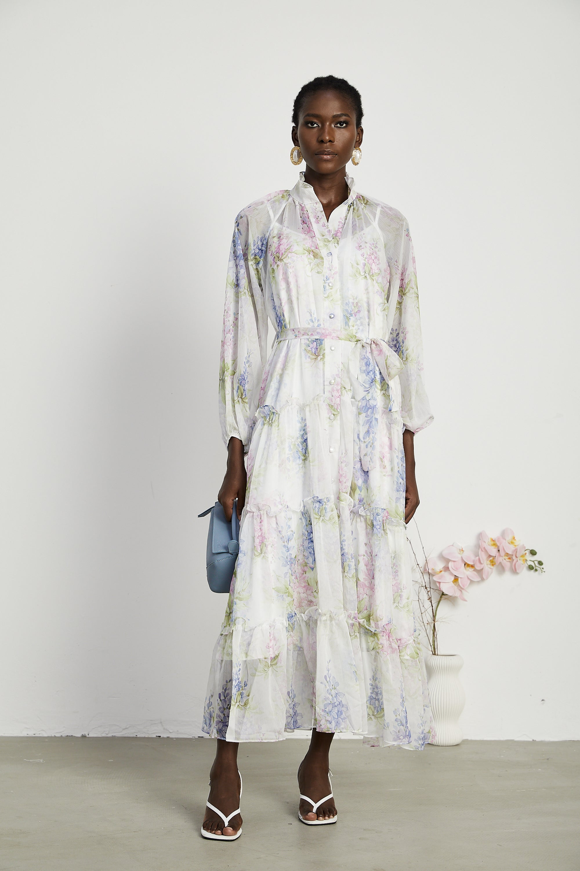 Désirée floral-print layered midi dress