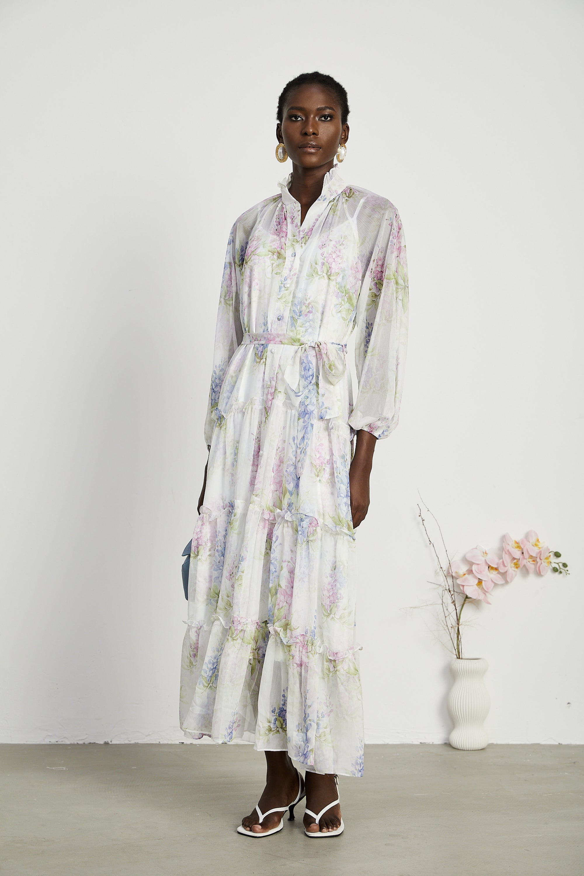 Désirée floral-print layered midi dress