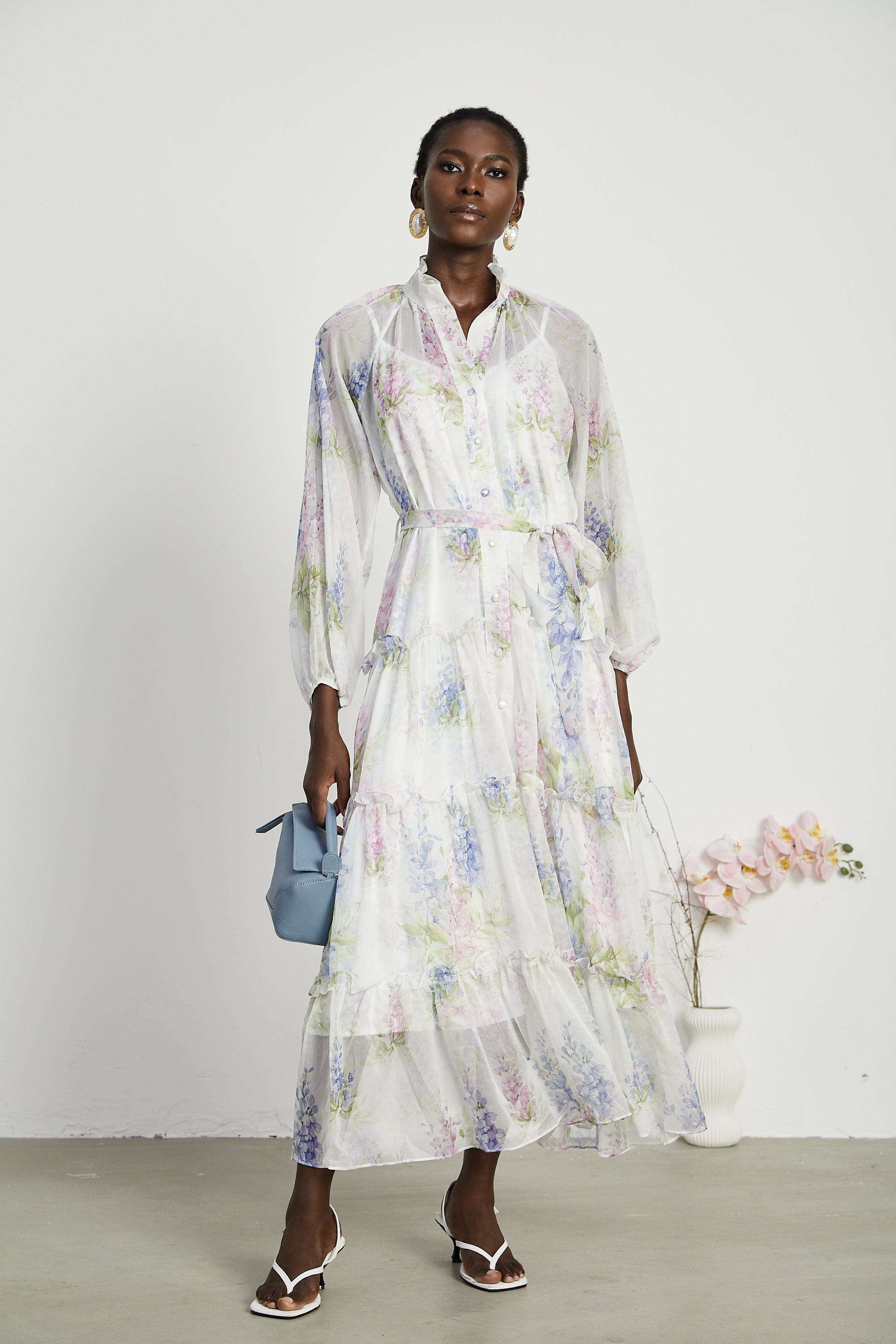 Désirée floral-print layered midi dress