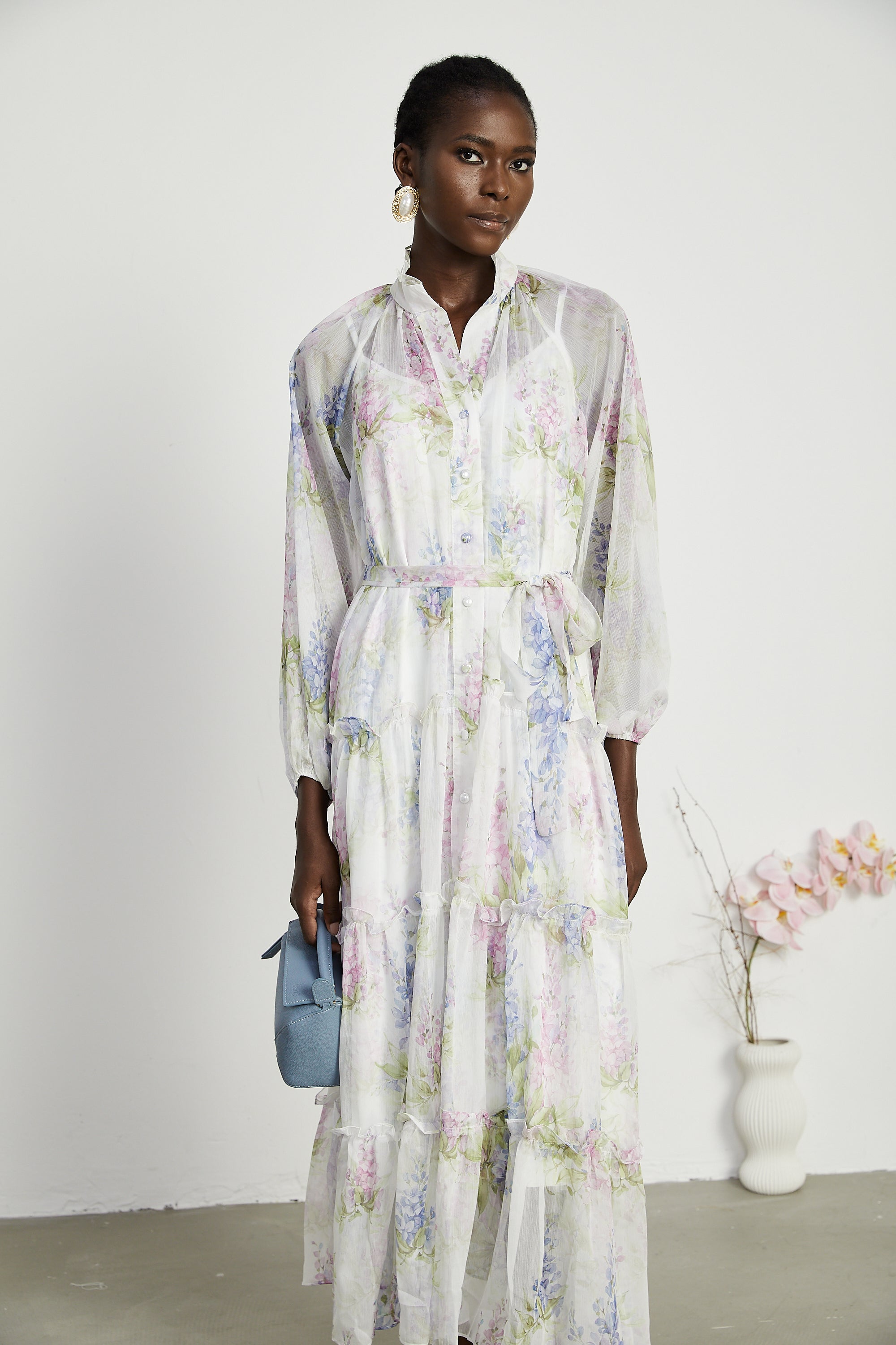 Désirée floral-print layered midi dress