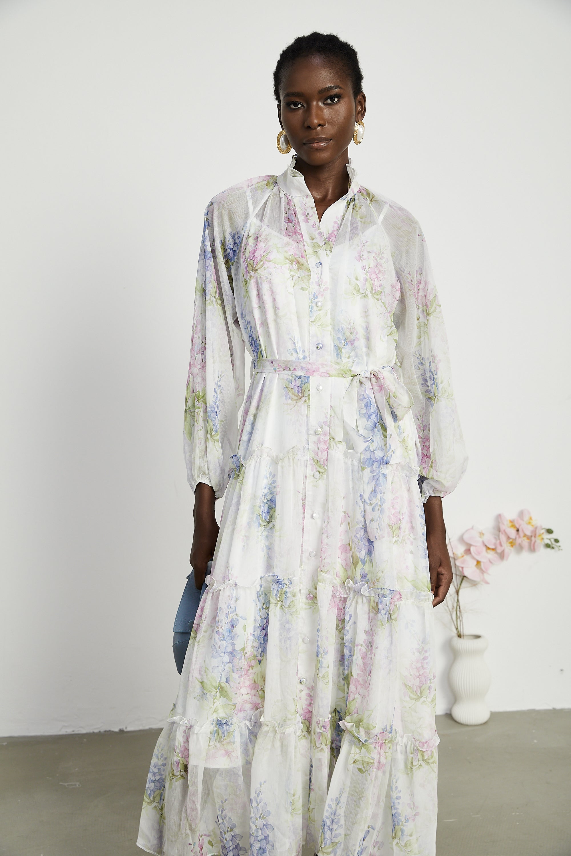 Désirée floral-print layered midi dress