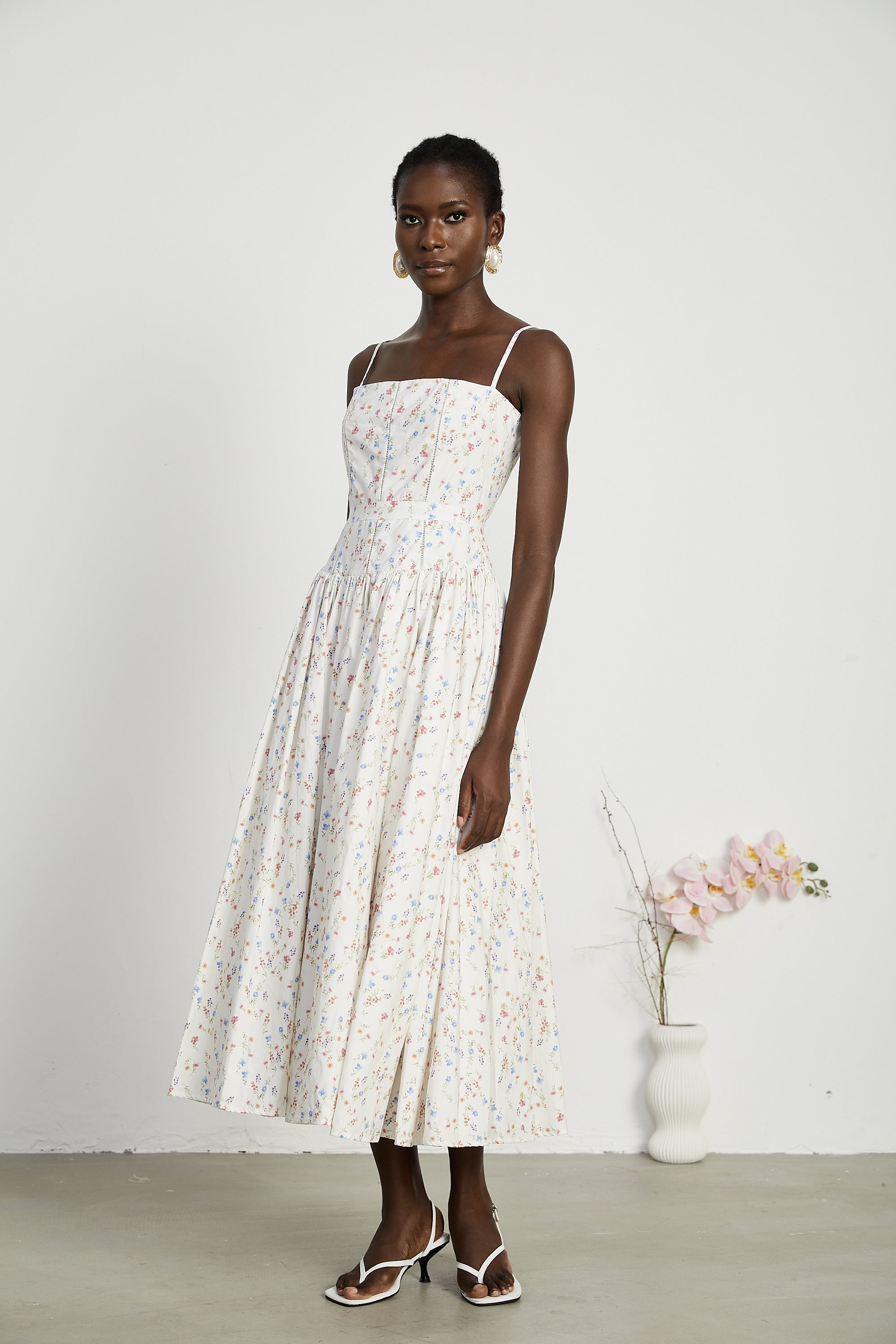 Raphaëlle floral-print pleated midi dress