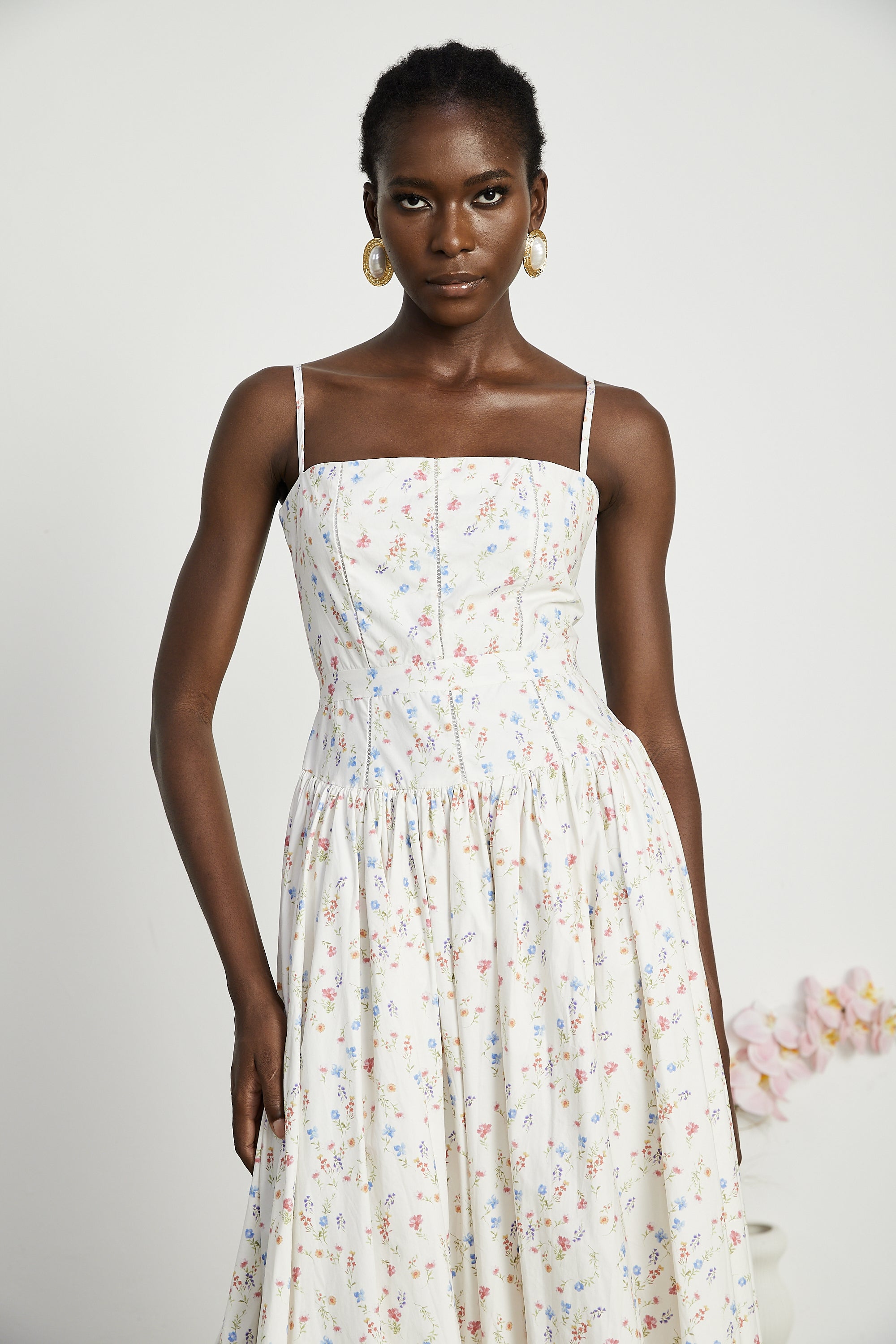 Raphaëlle floral-print pleated midi dress