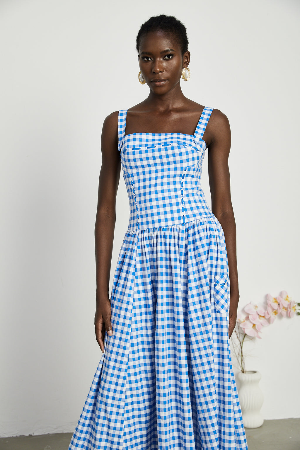 [FINAL DEAL] Diane Gingham Sucker Culottes- Black