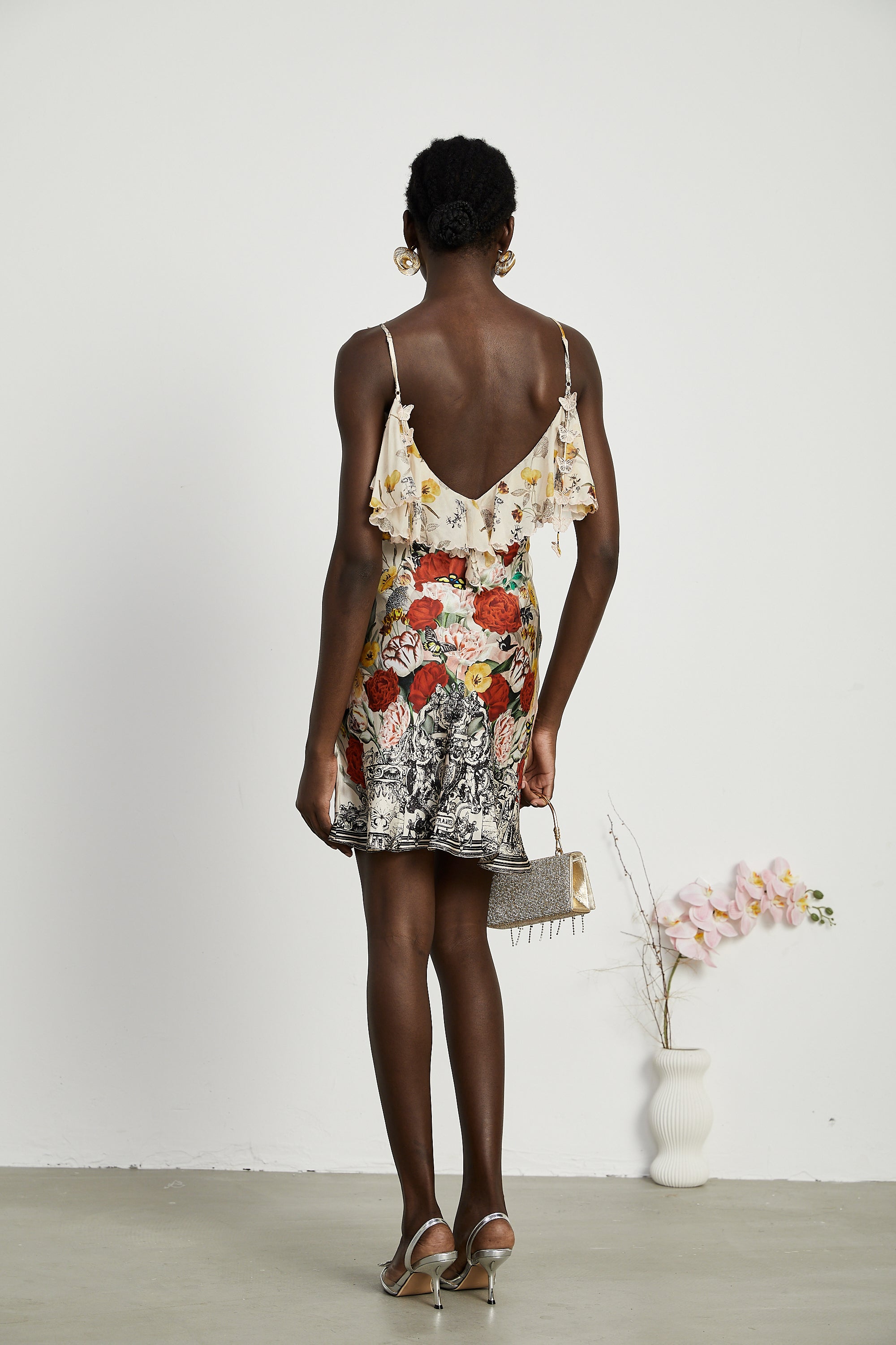 Giada floral-print mini dress