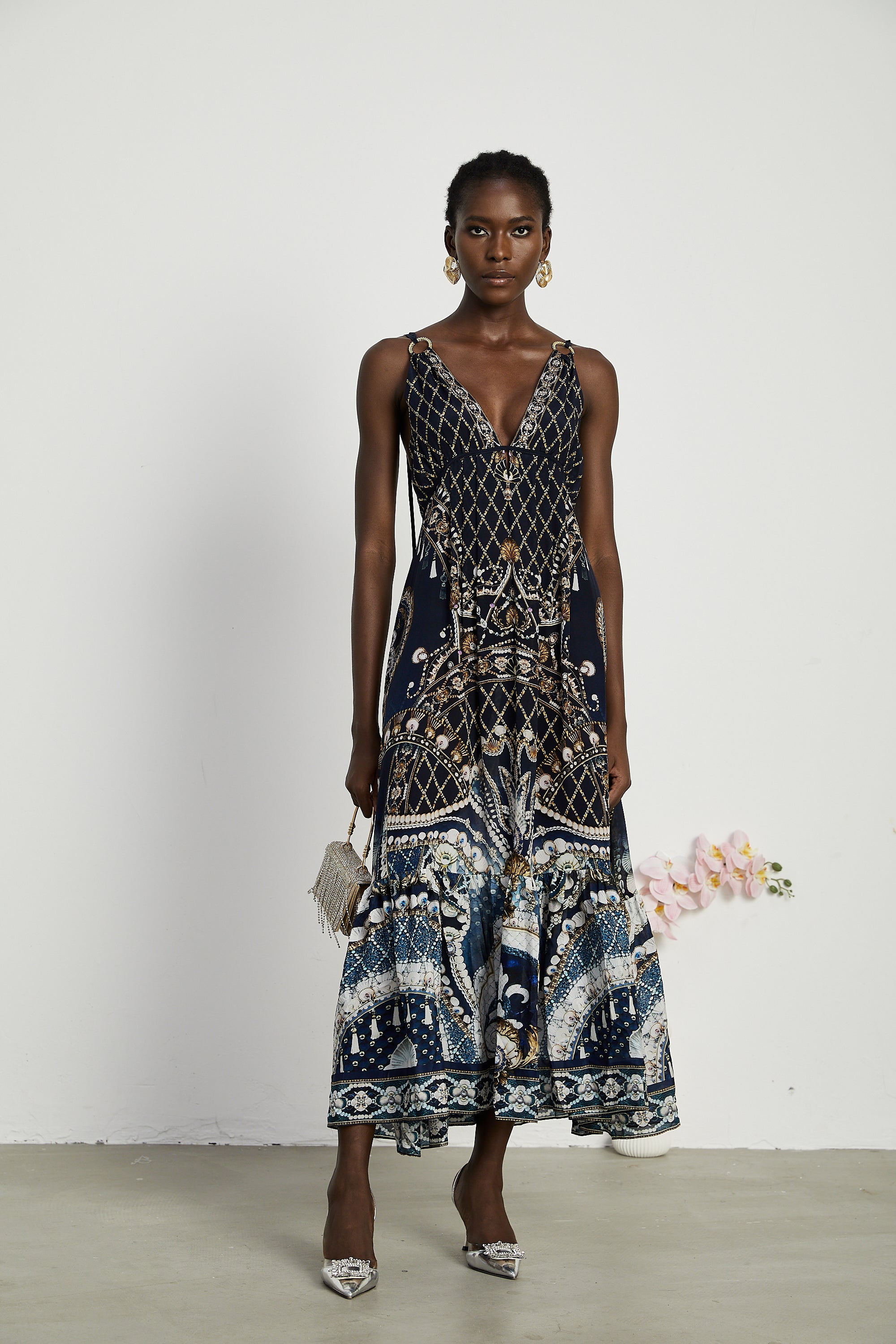 Gabriella graphic-print maxi dress