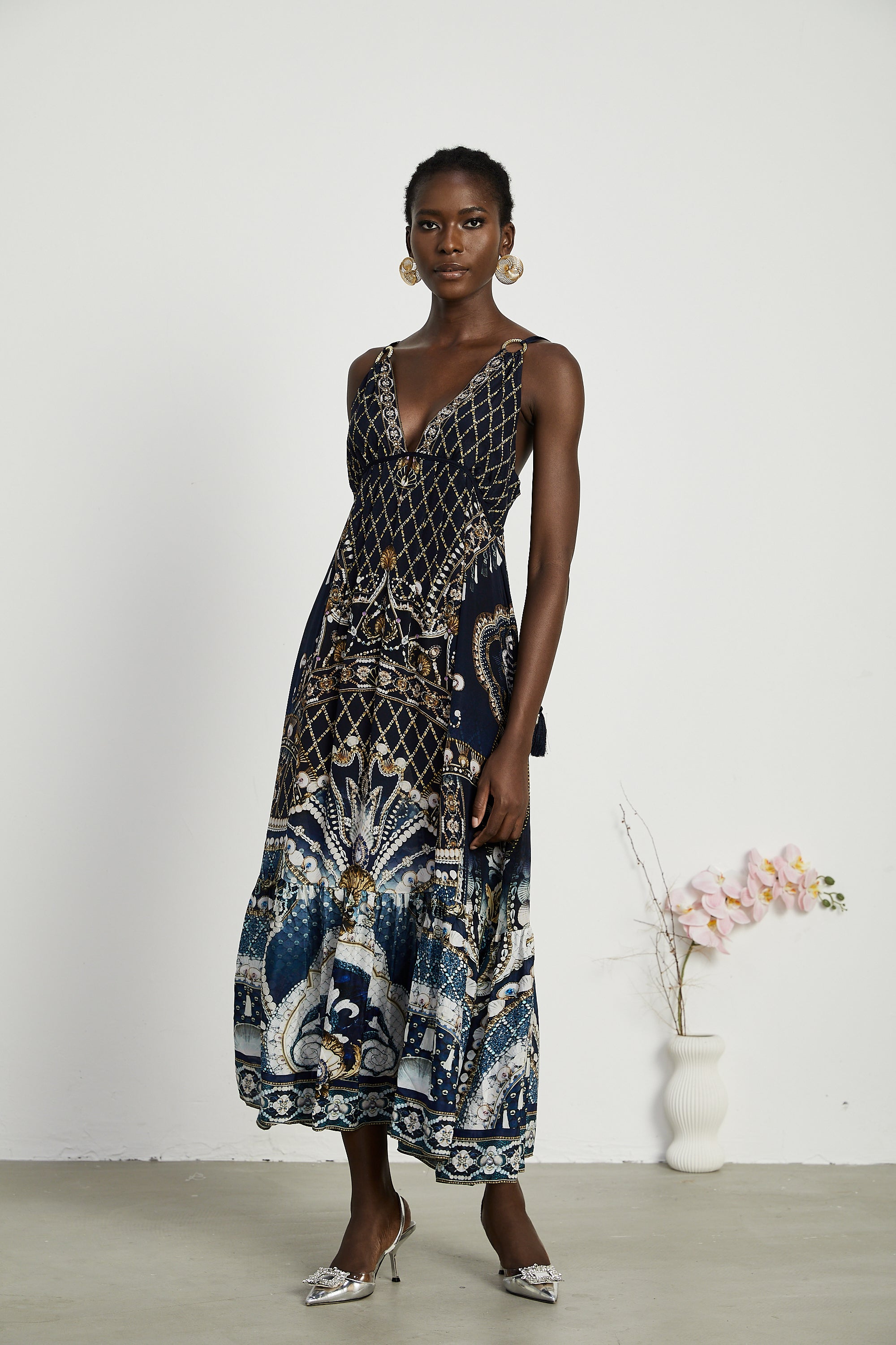 Gabriella graphic-print maxi dress