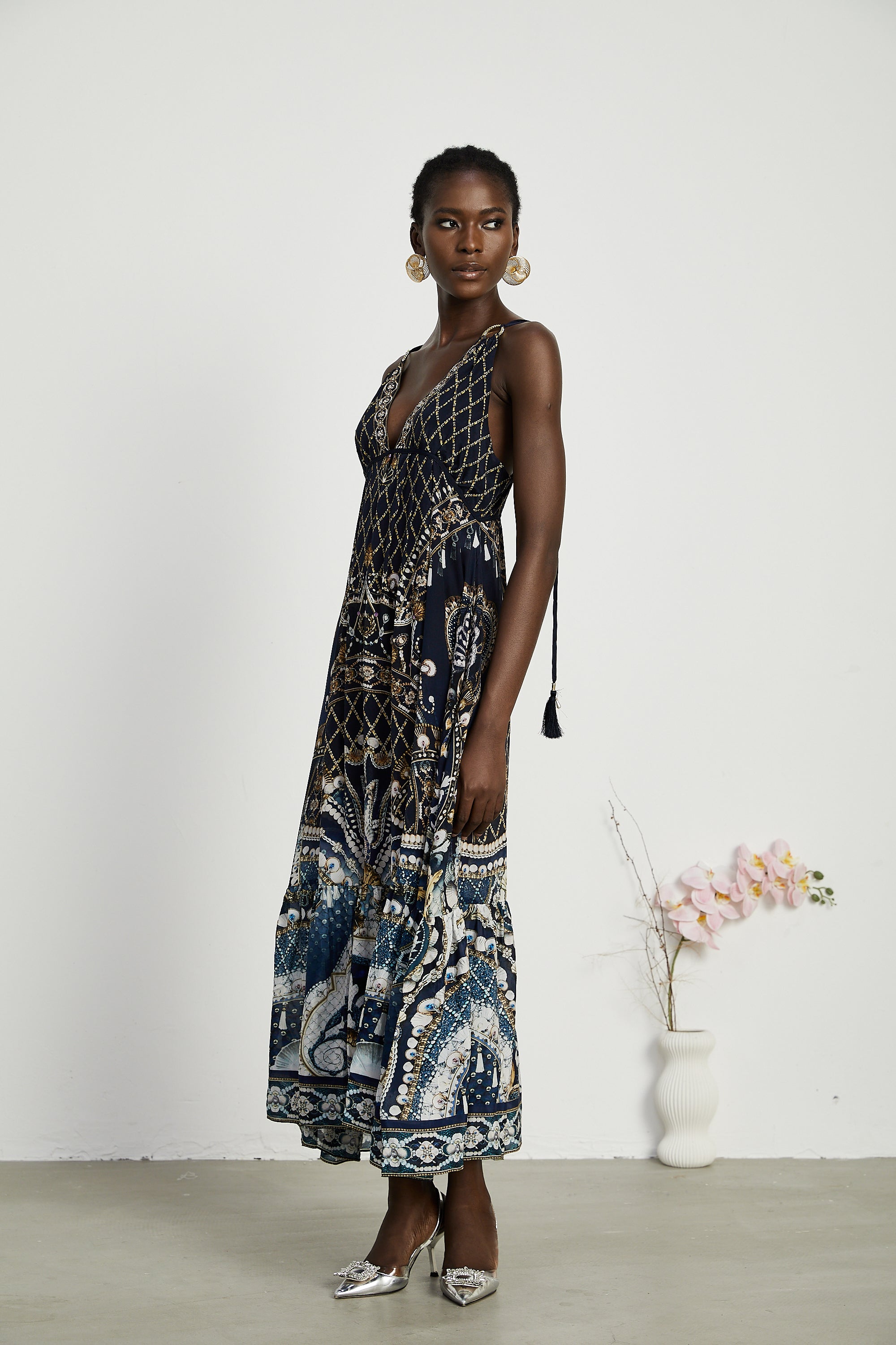 Gabriella graphic-print maxi dress