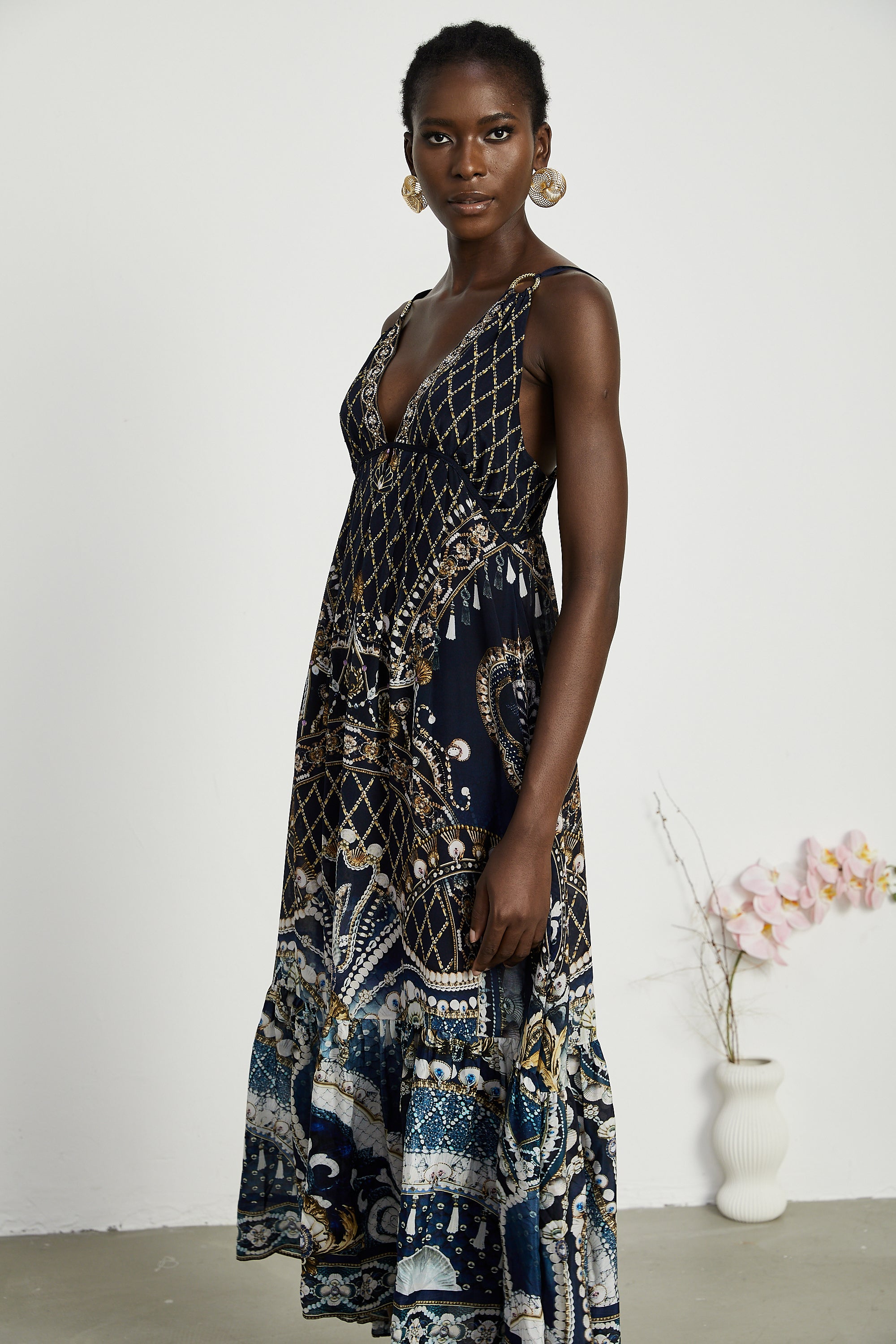 Gabriella graphic-print maxi dress