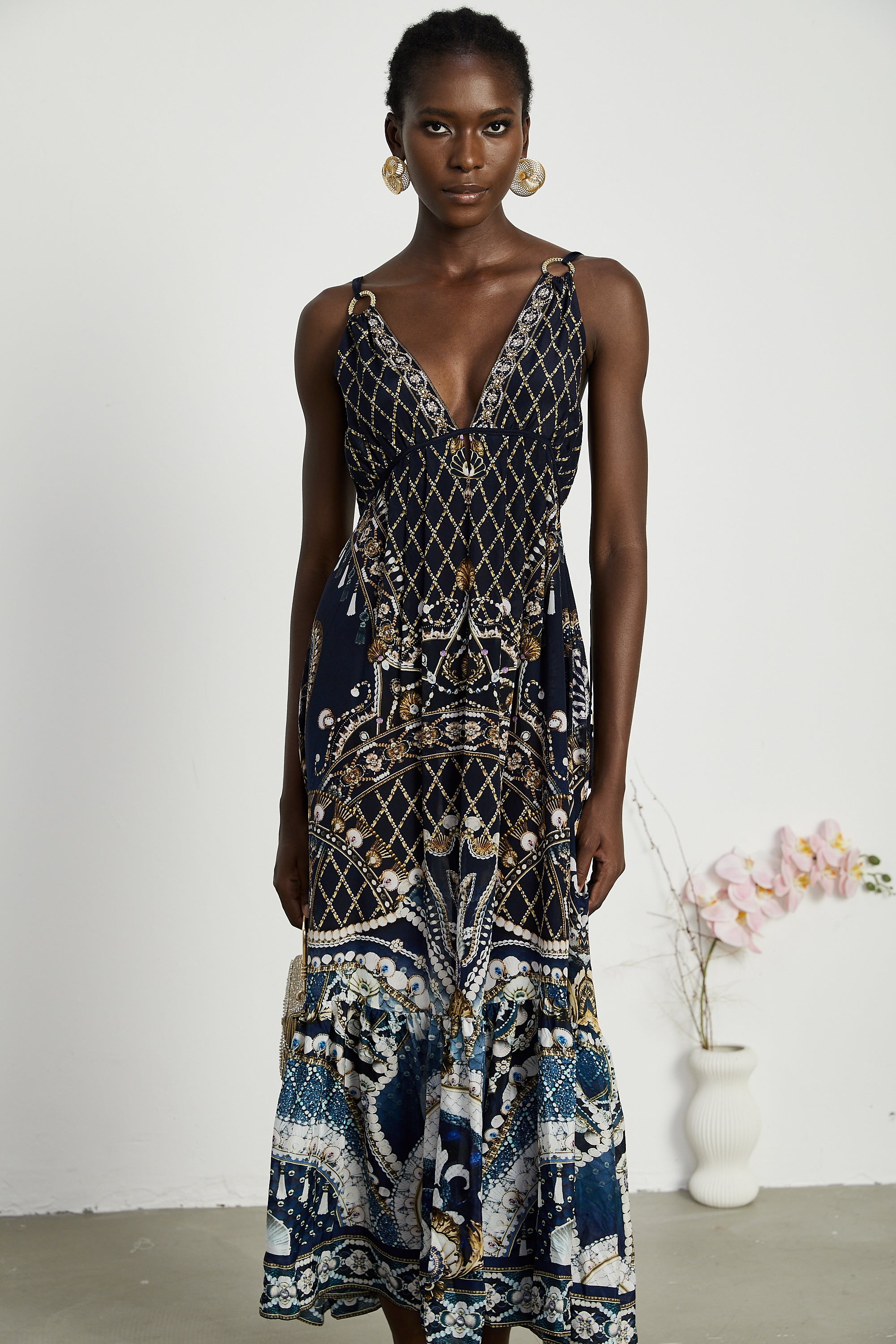 Gabriella graphic-print maxi dress