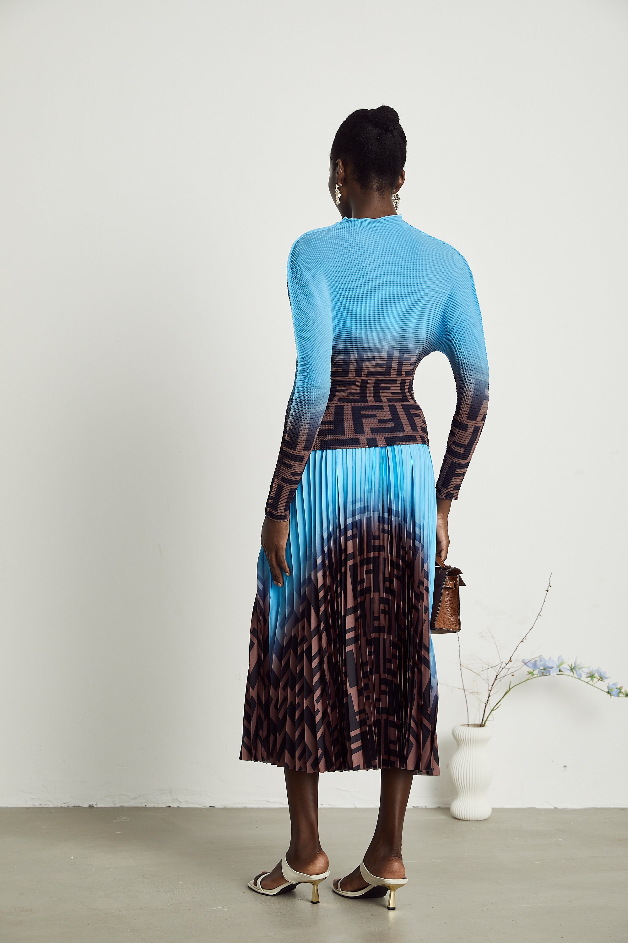 Passendes Set aus Plissee-Oberteil und Rock im Farbblockdesign Désirée 