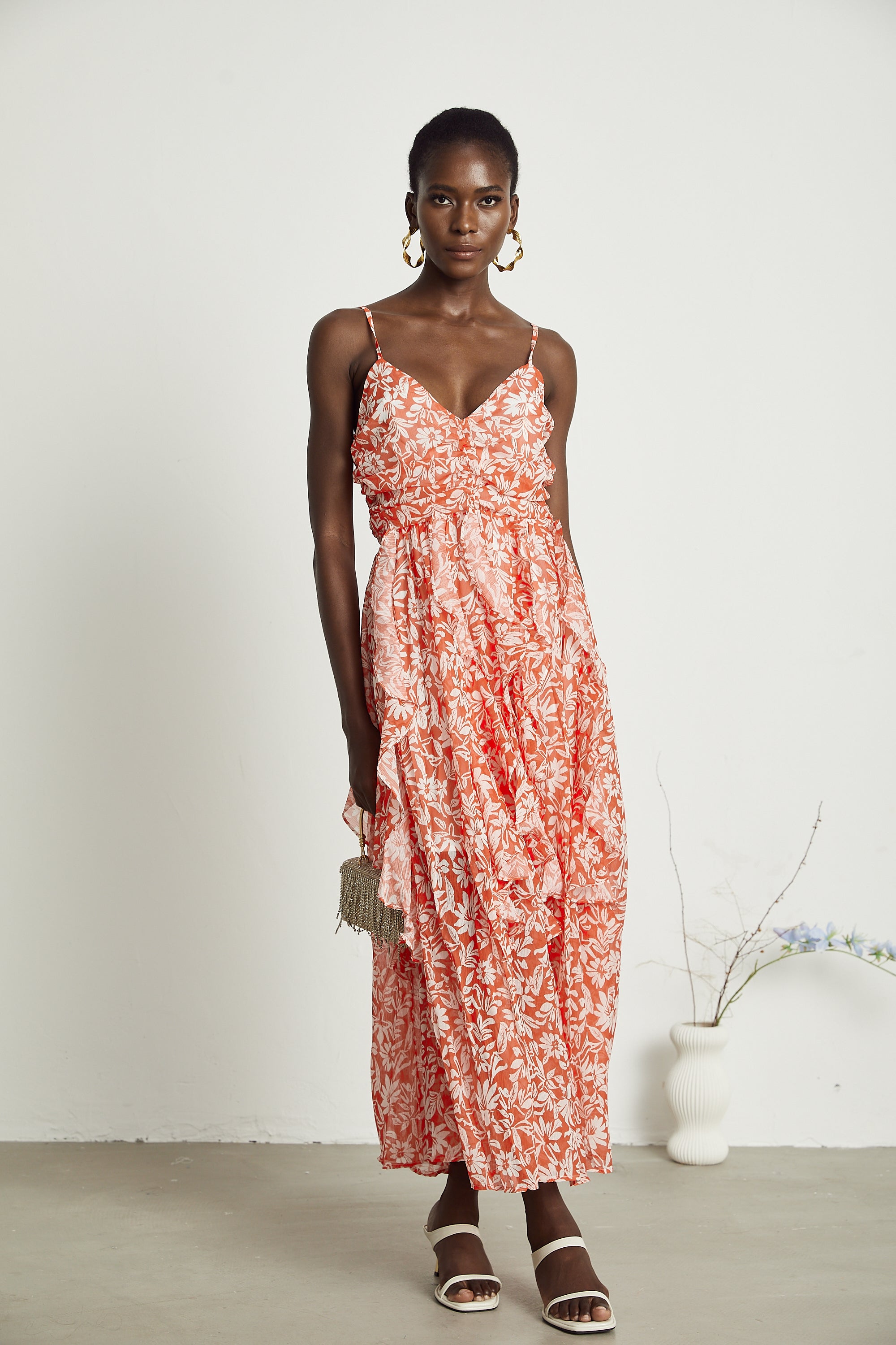 Sandrine floral-print midi dress