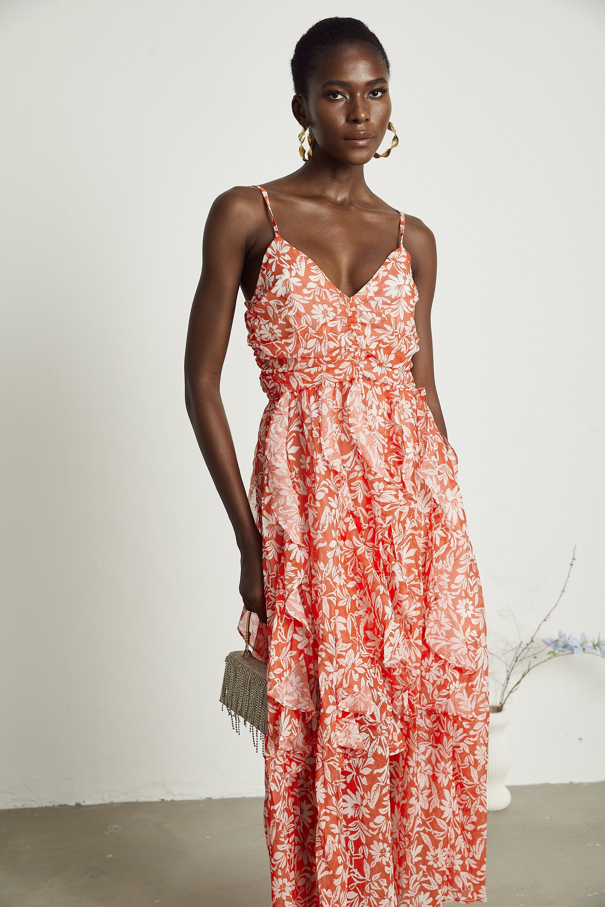 Sandrine floral-print midi dress