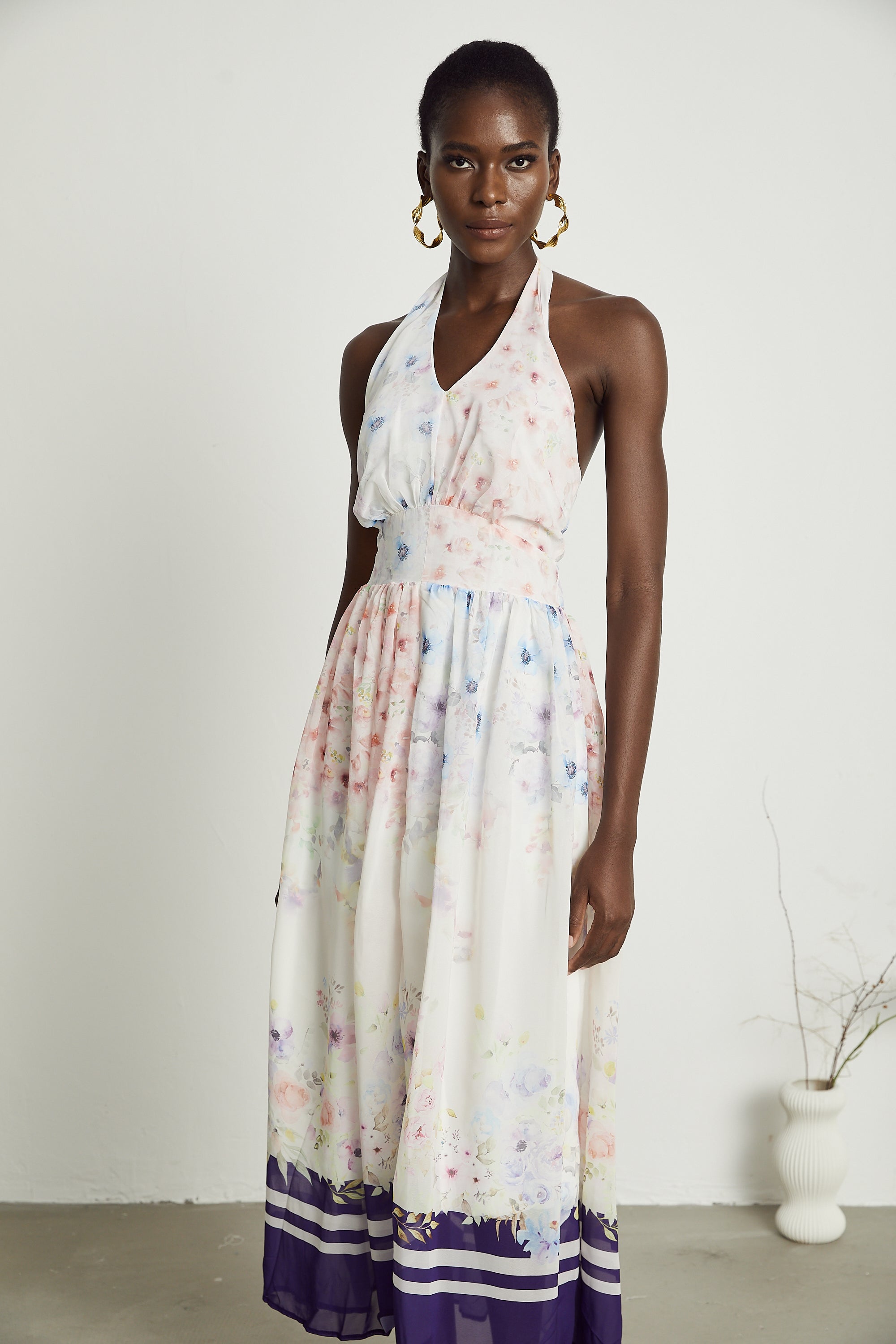 Odette floral-print semi-sheer midi dress