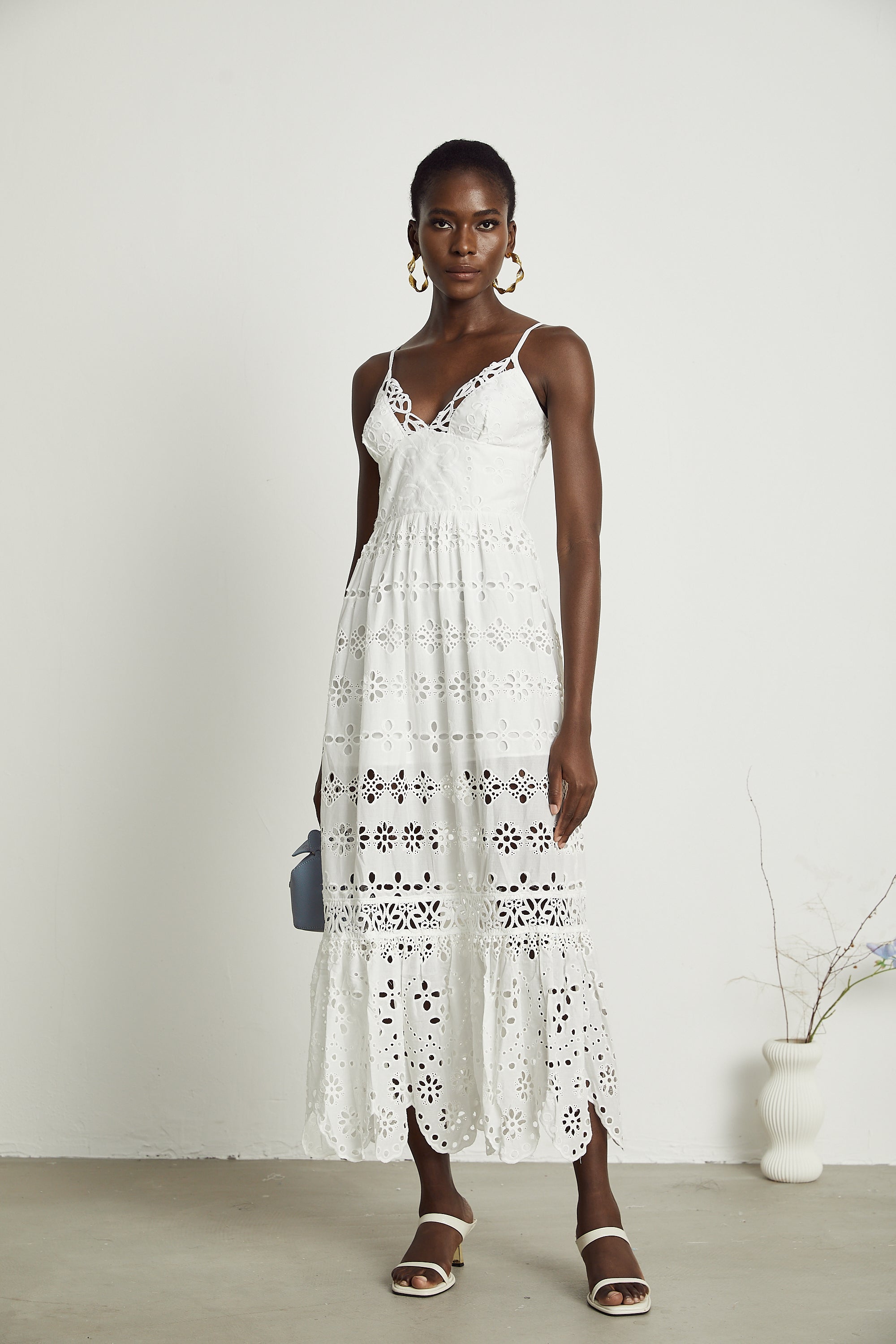 Angélique lace cut-out midi dress