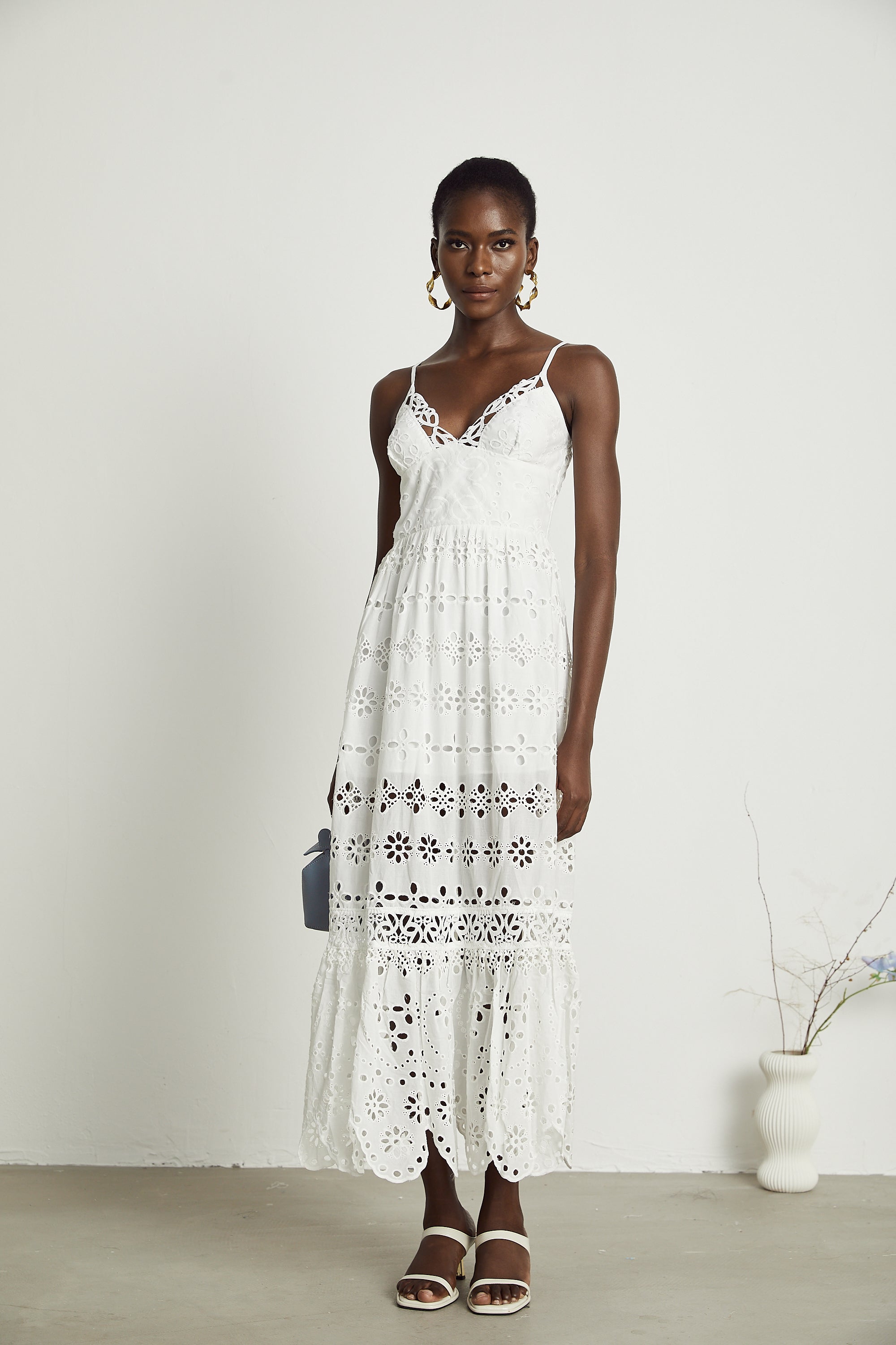 Angélique lace cut-out midi dress