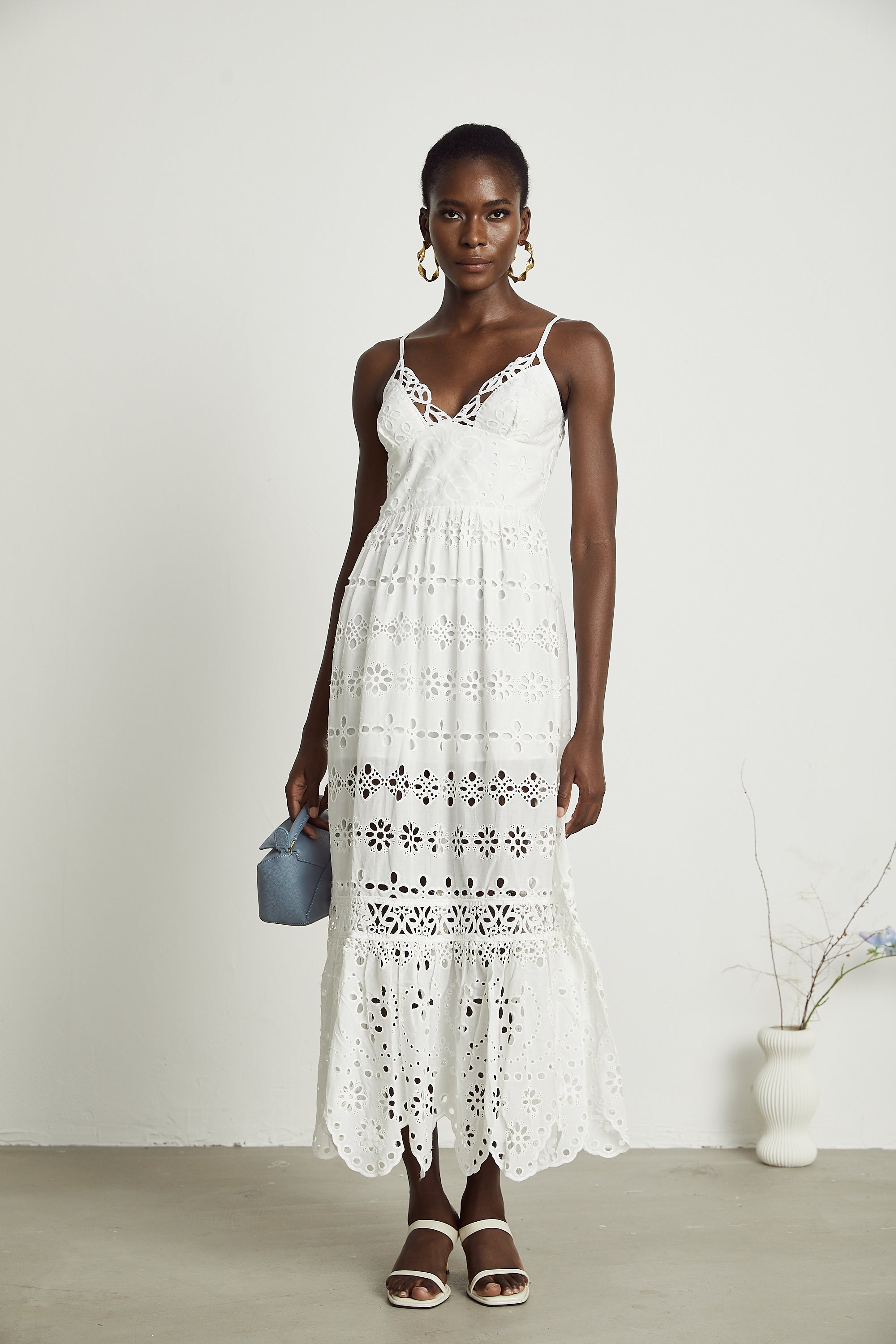 Angélique lace cut-out midi dress