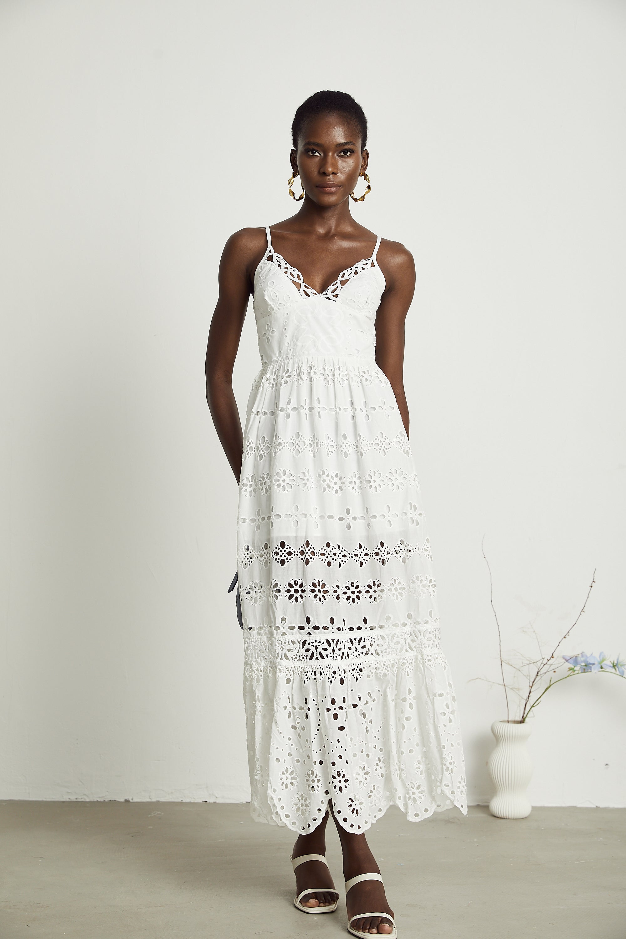 Angélique lace cut-out midi dress