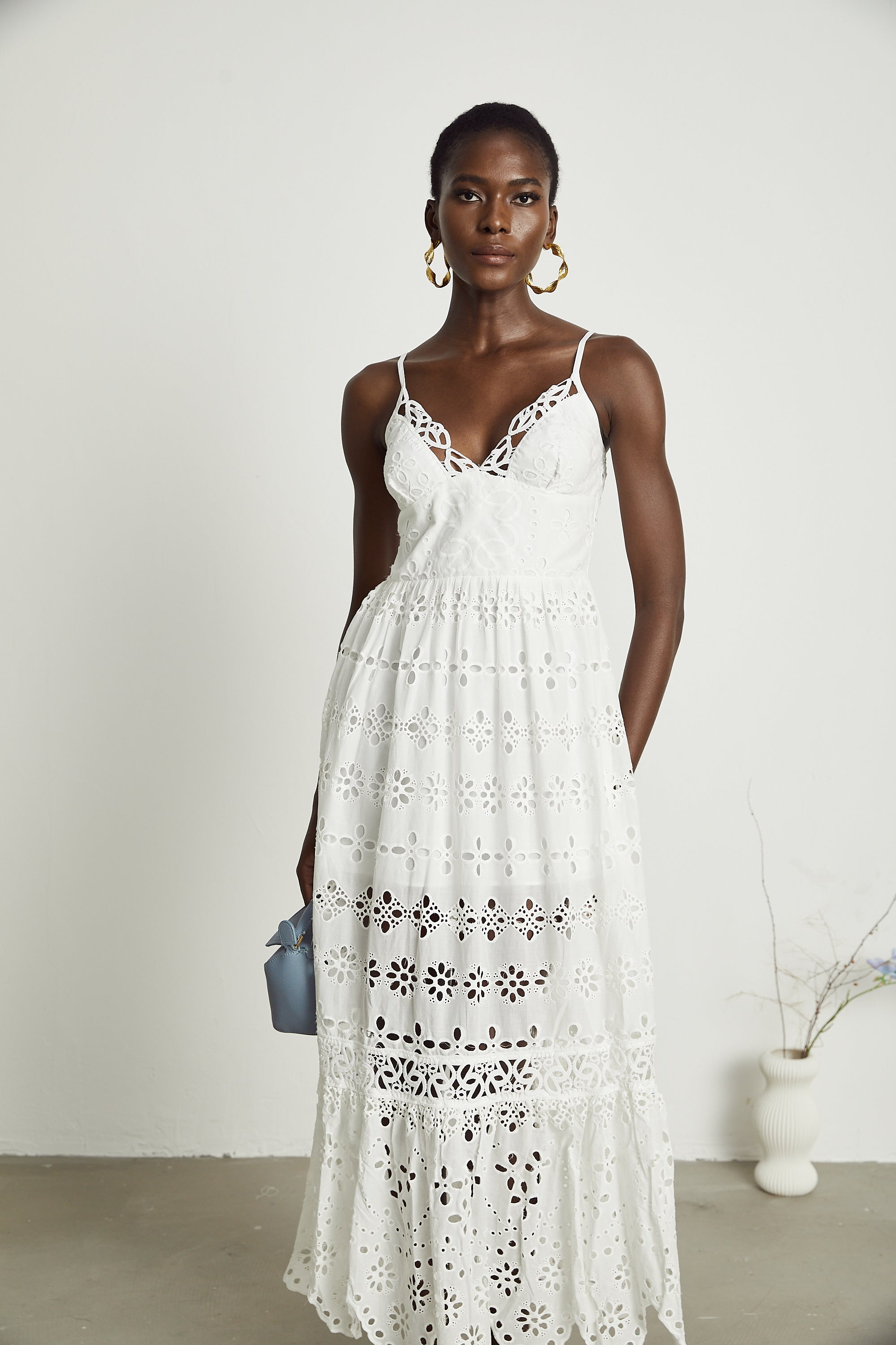 Angélique lace cut-out midi dress