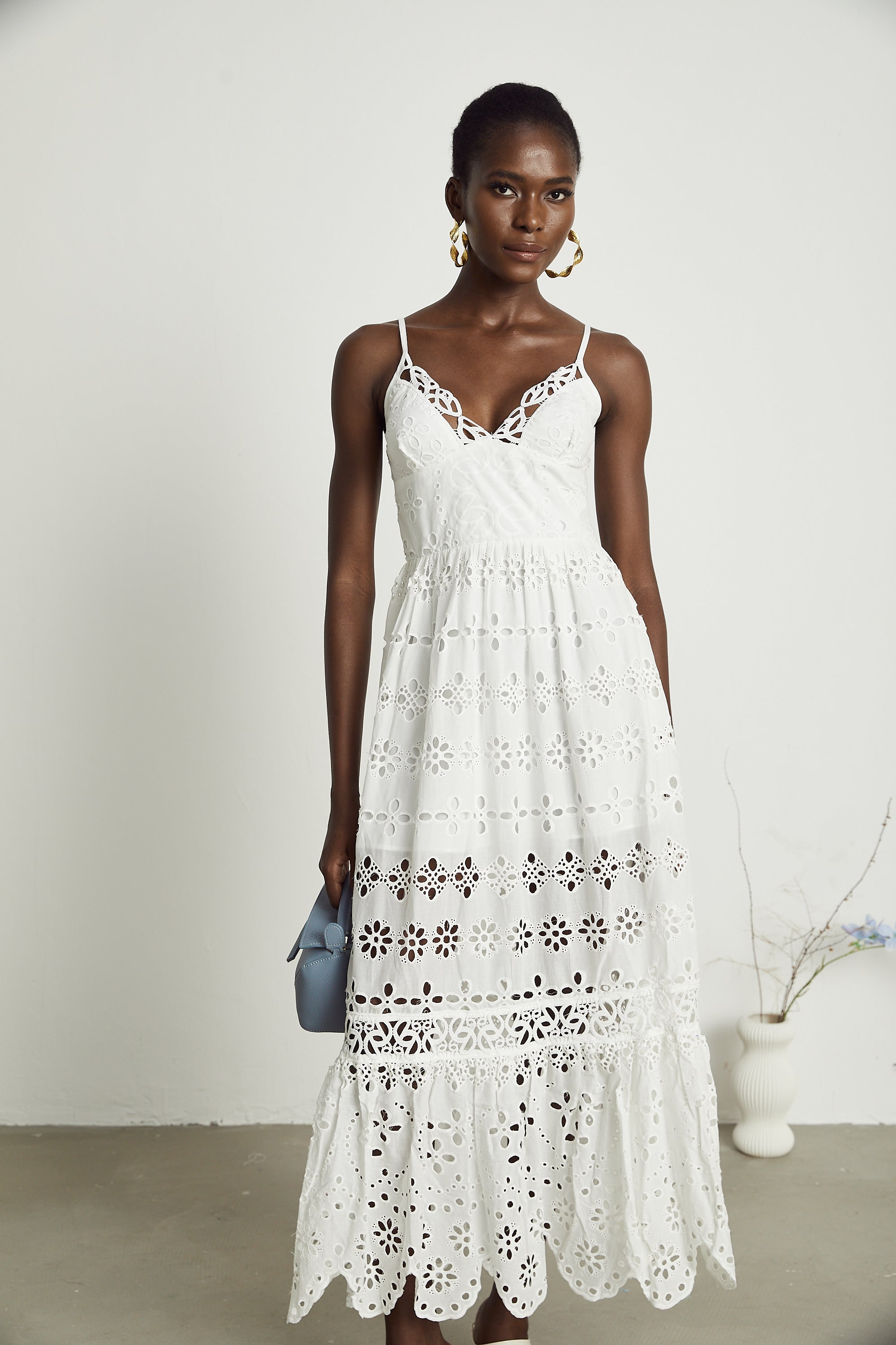 Angélique lace cut-out midi dress