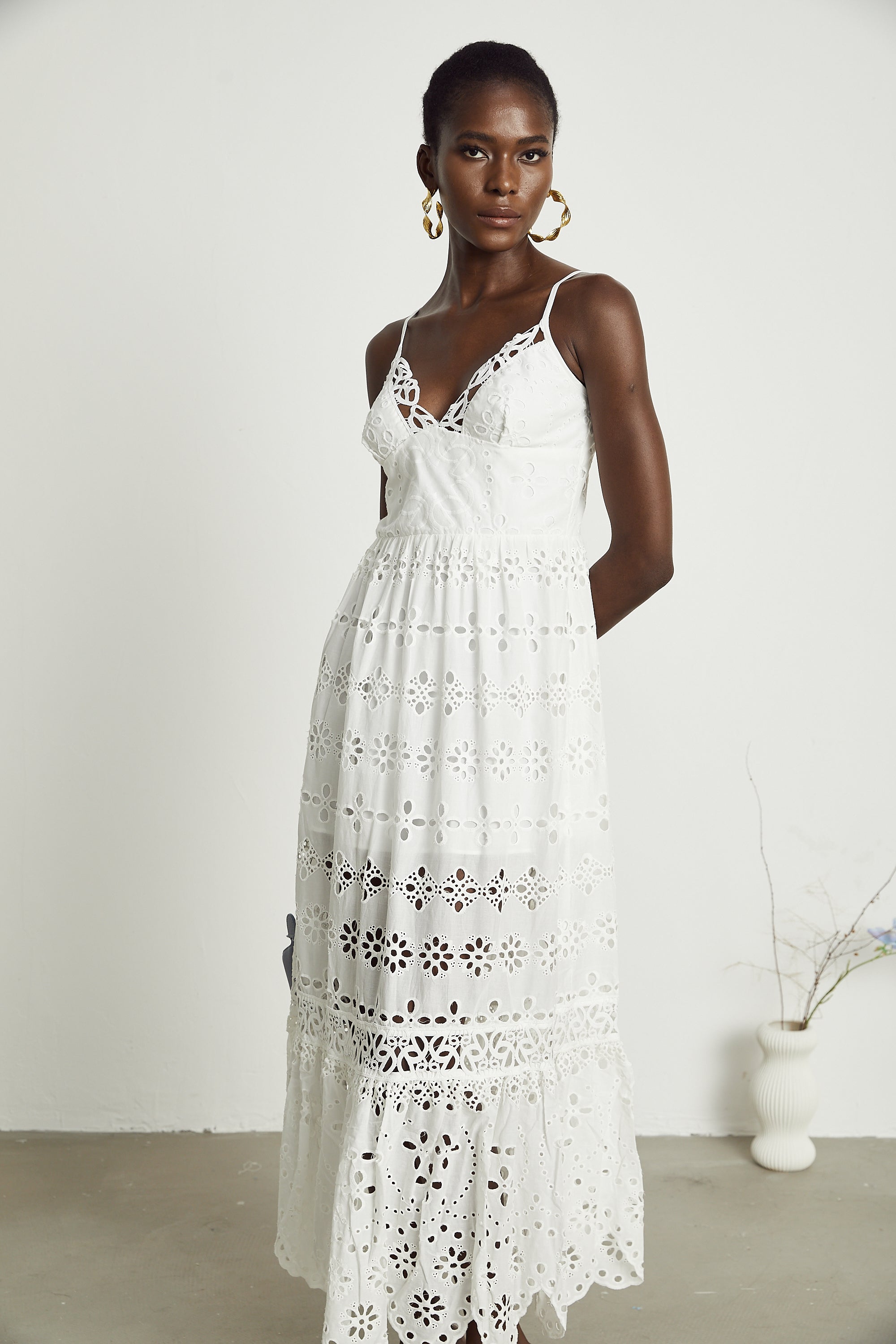 Angélique lace cut-out midi dress