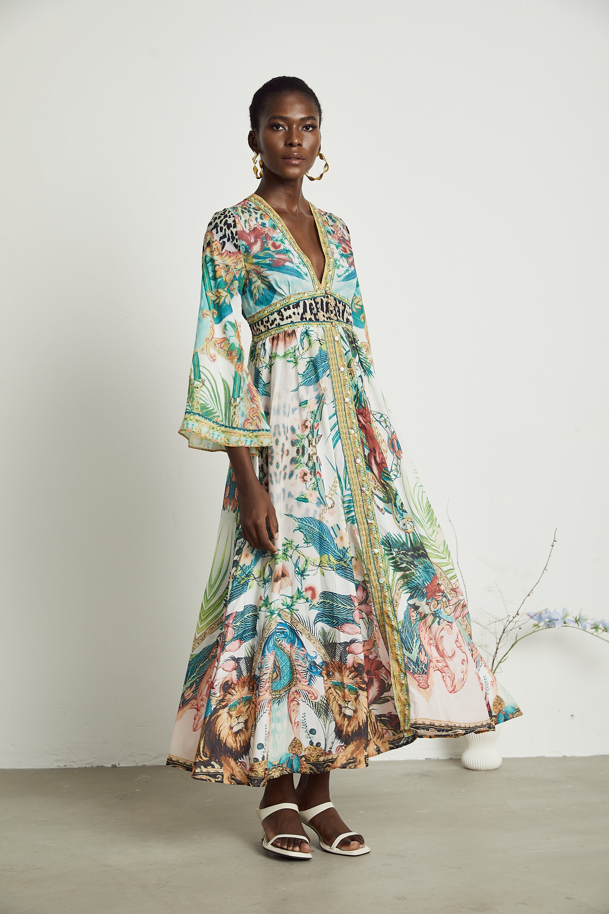 Cassandra graphic-print maxi dress