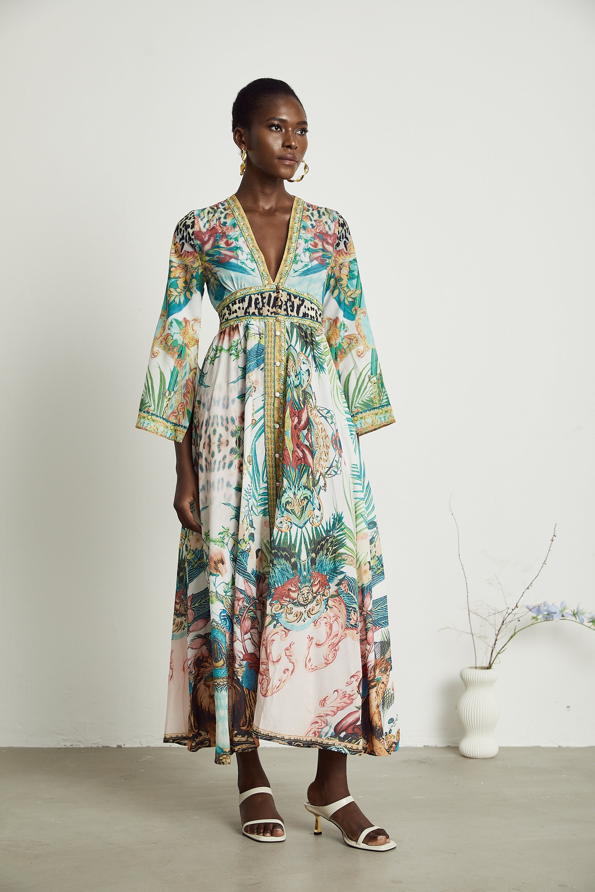 Cassandra graphic-print maxi dress