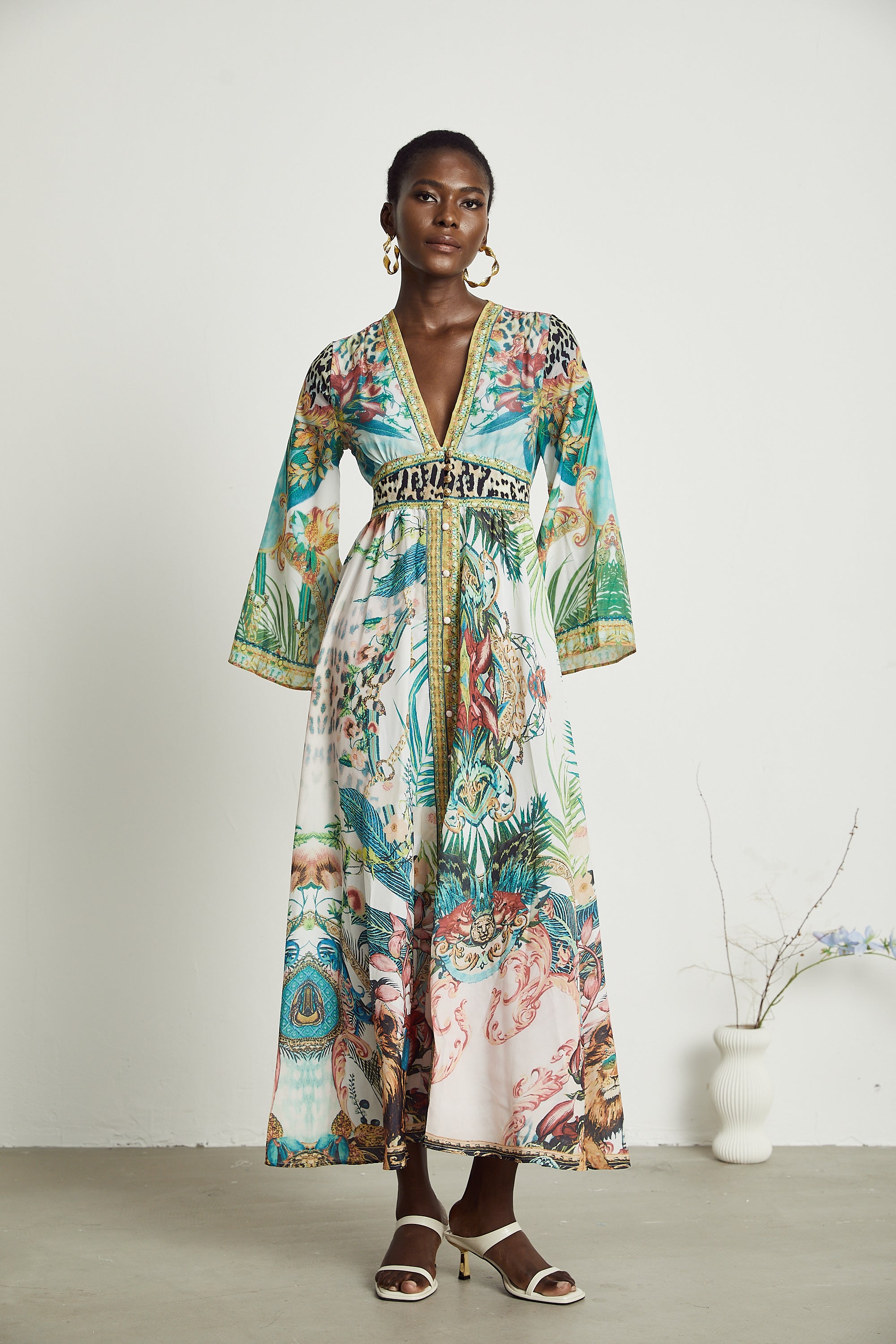 Cassandra graphic-print maxi dress