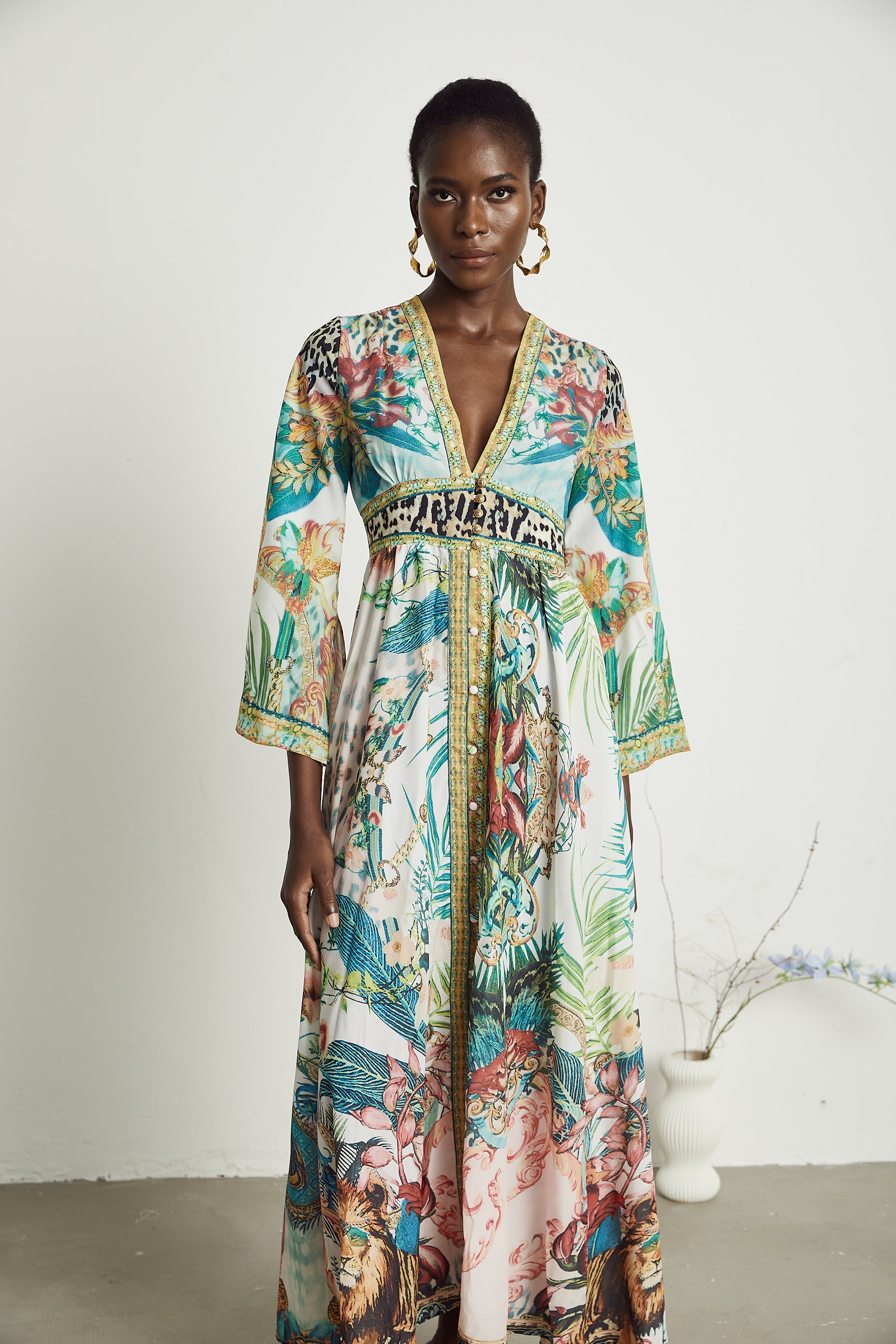 Cassandra graphic-print maxi dress