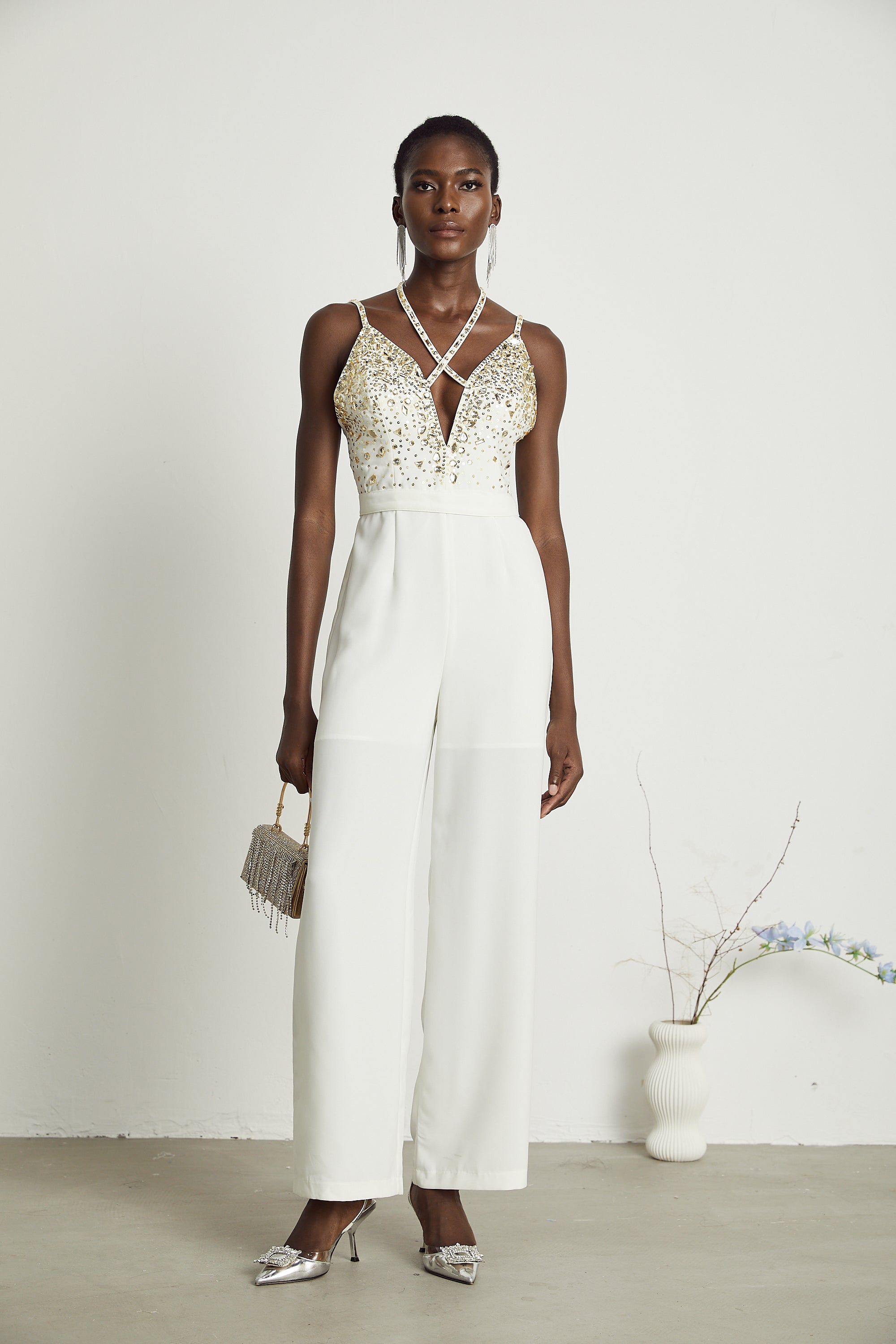 Calla crystal-embellished jumpsuit