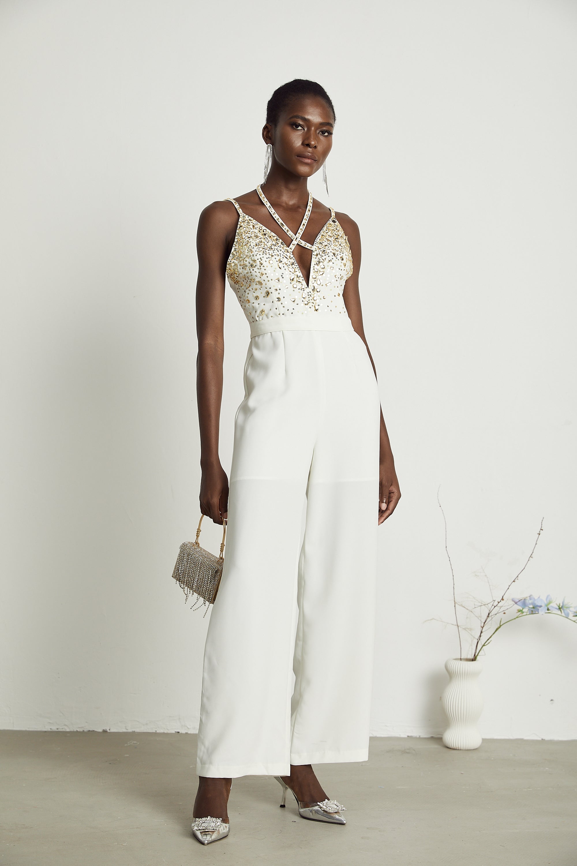 Calla crystal-embellished jumpsuit