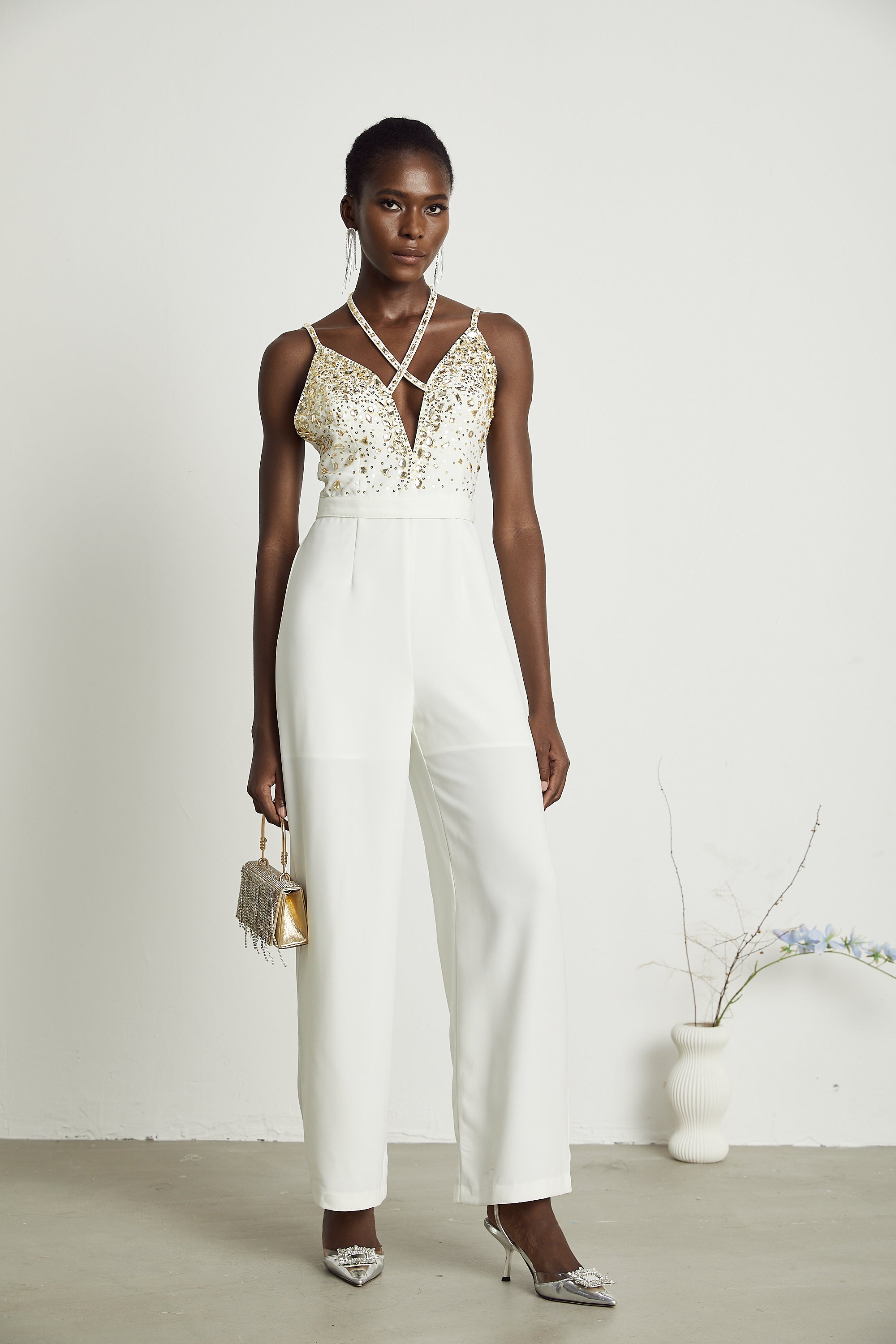 Calla crystal-embellished jumpsuit