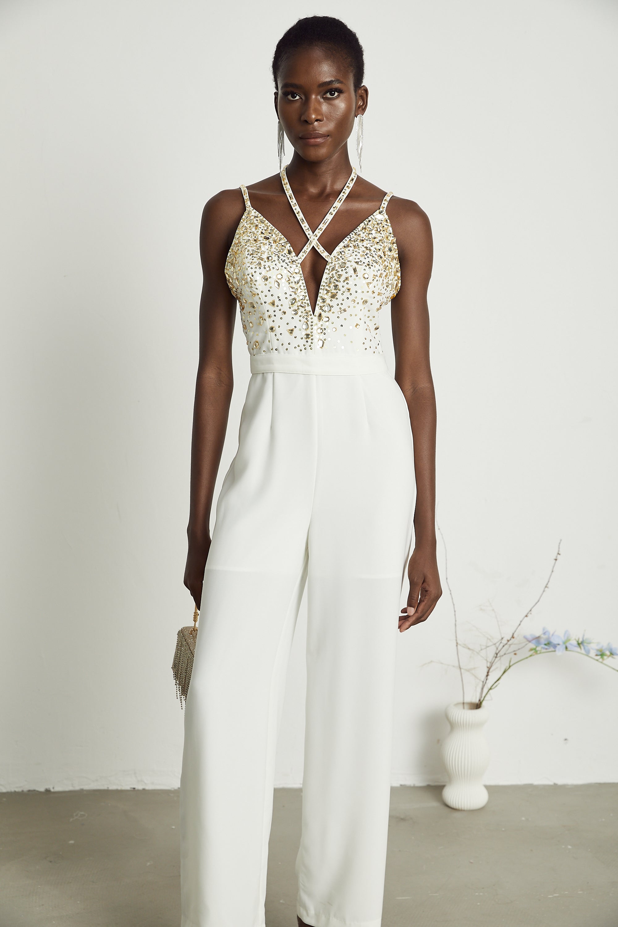 Calla crystal-embellished jumpsuit