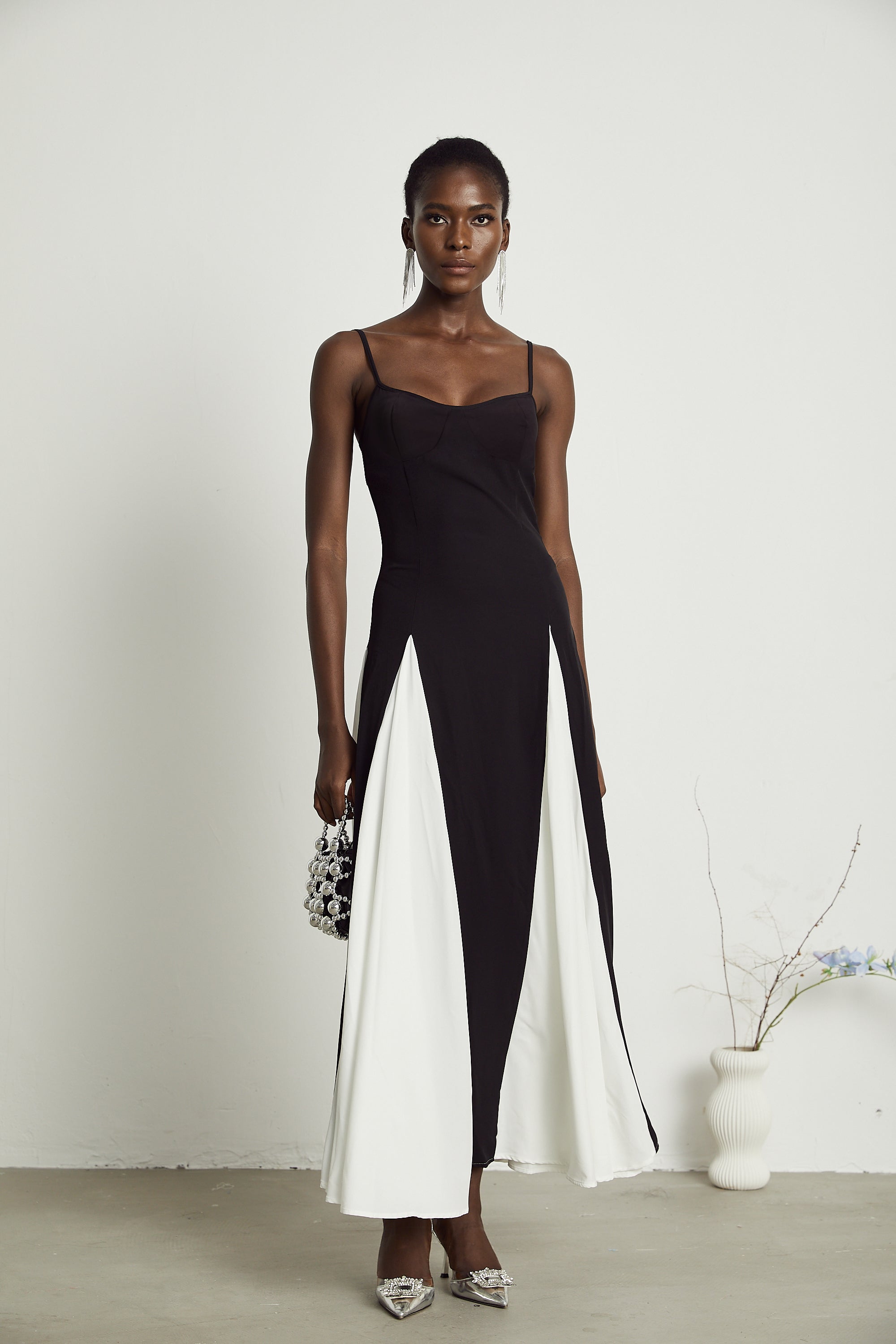 Sofie Two Tone Pleated Maxi Dress