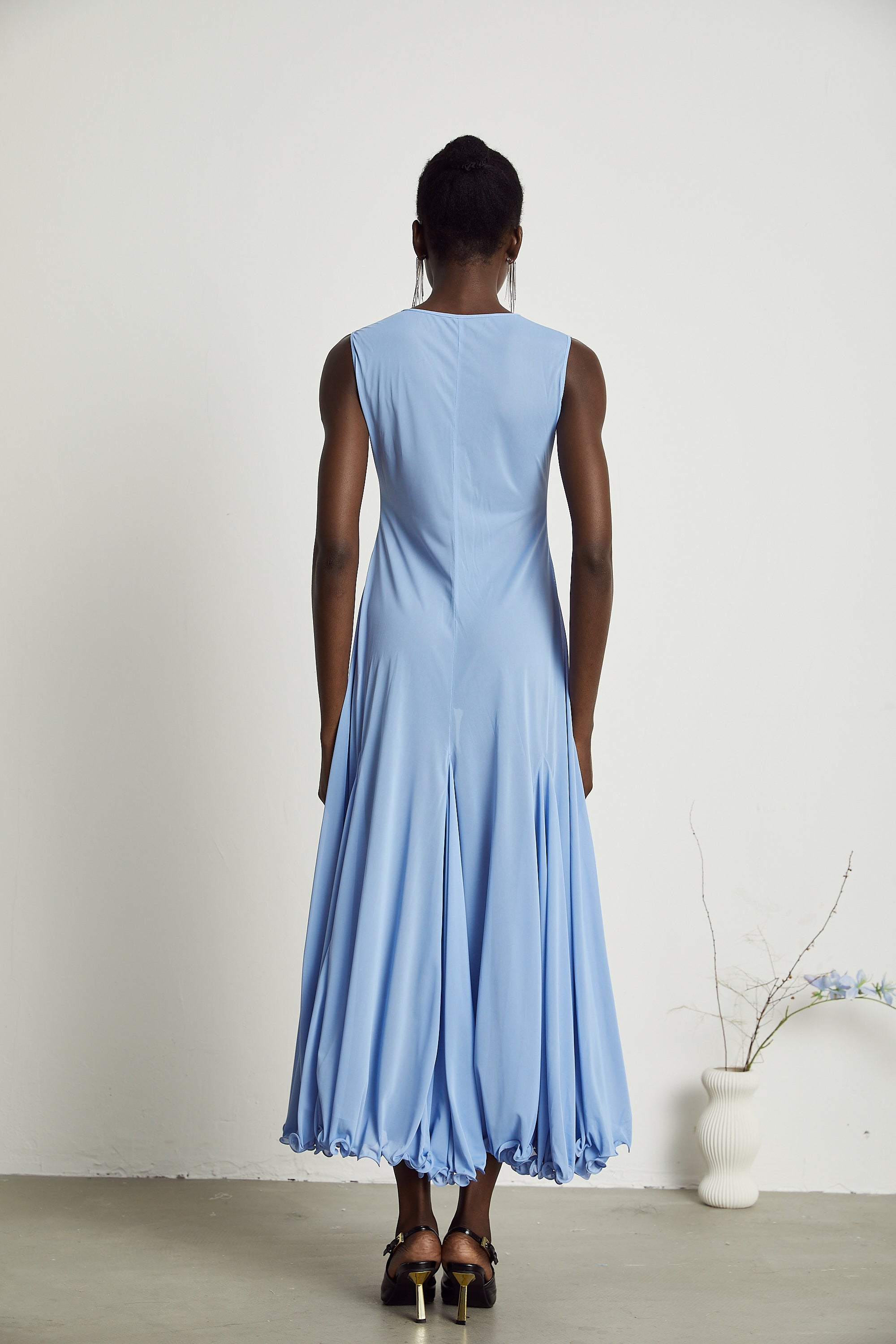 Faena pleated jersey maxi dress