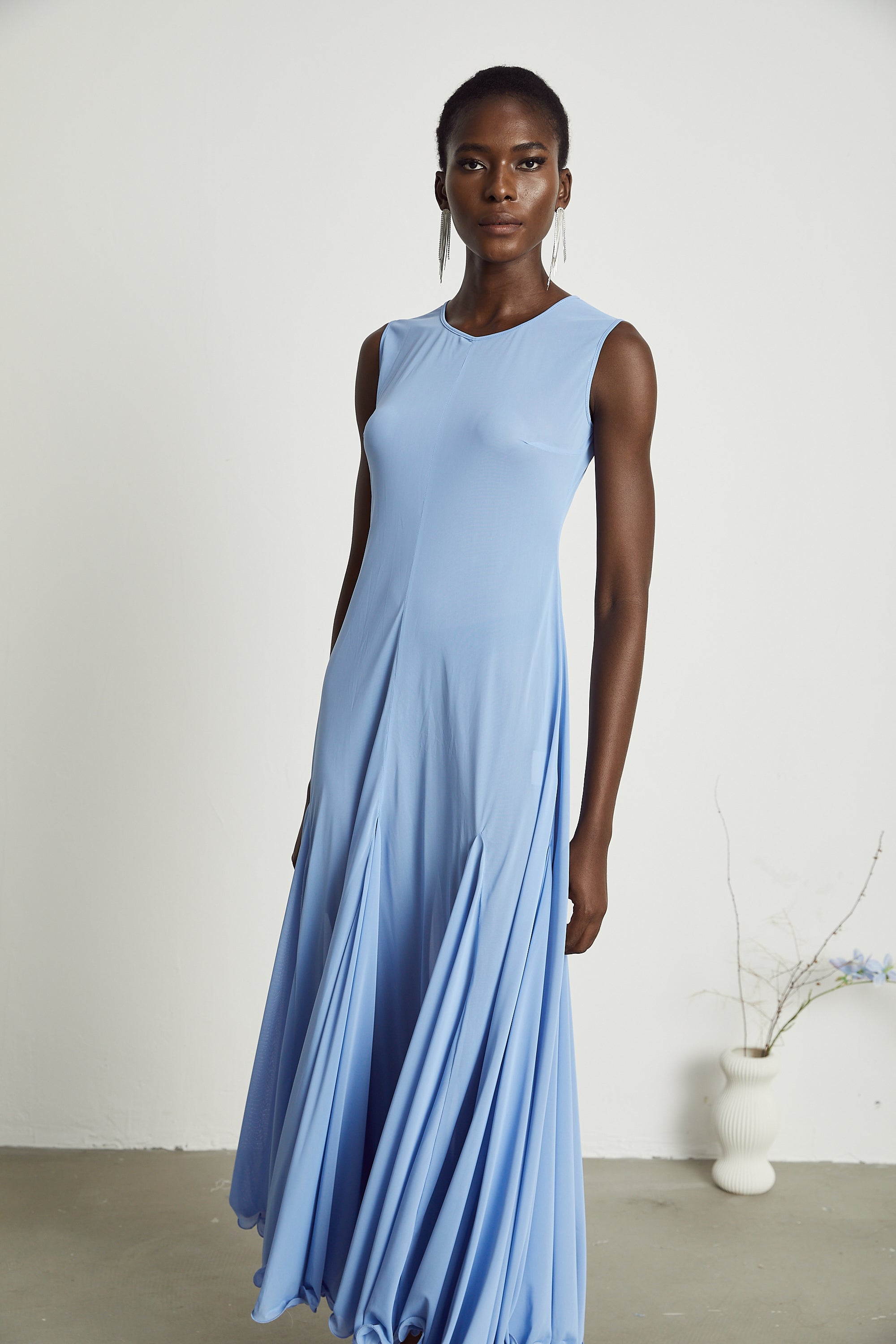 Faena pleated jersey maxi dress