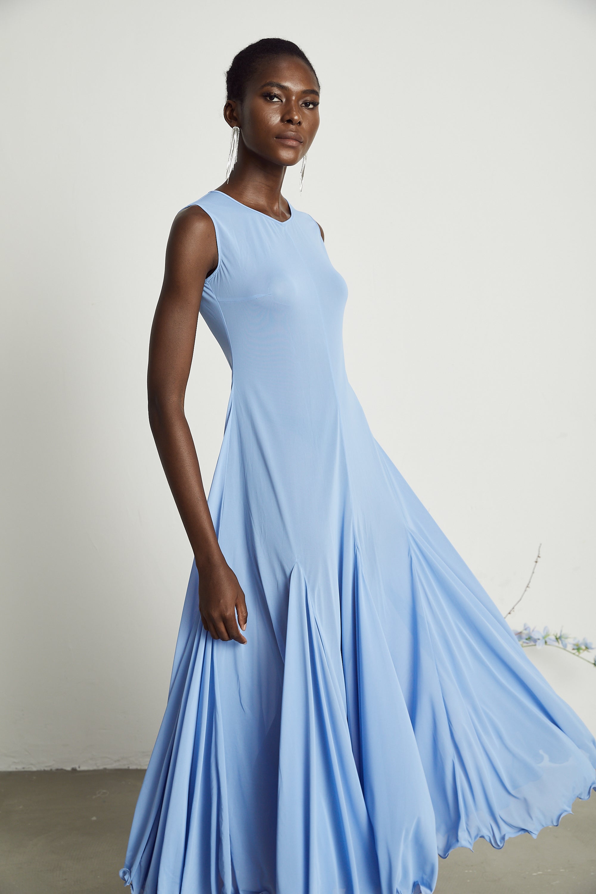 Faena pleated jersey maxi dress