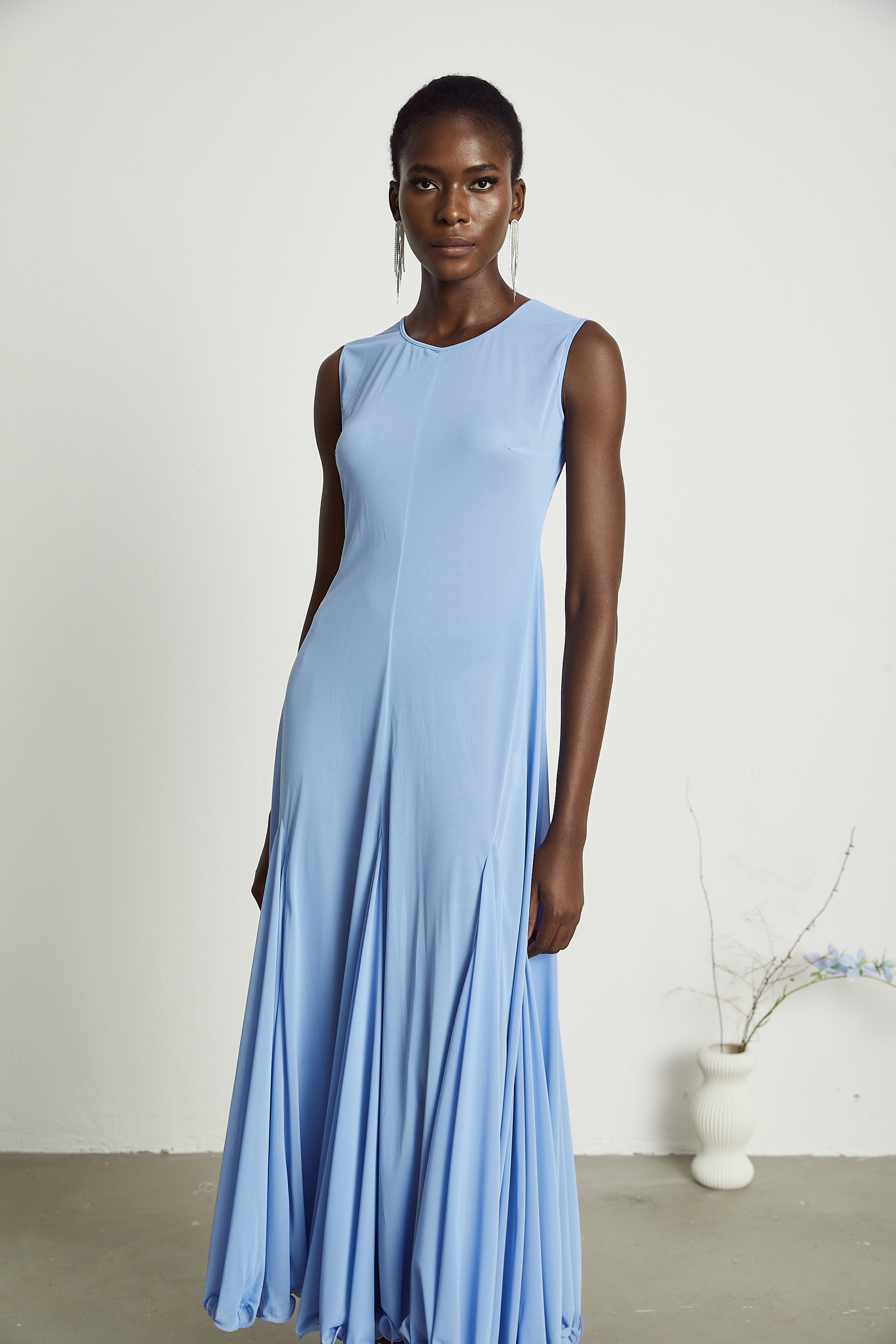 Faena pleated jersey maxi dress