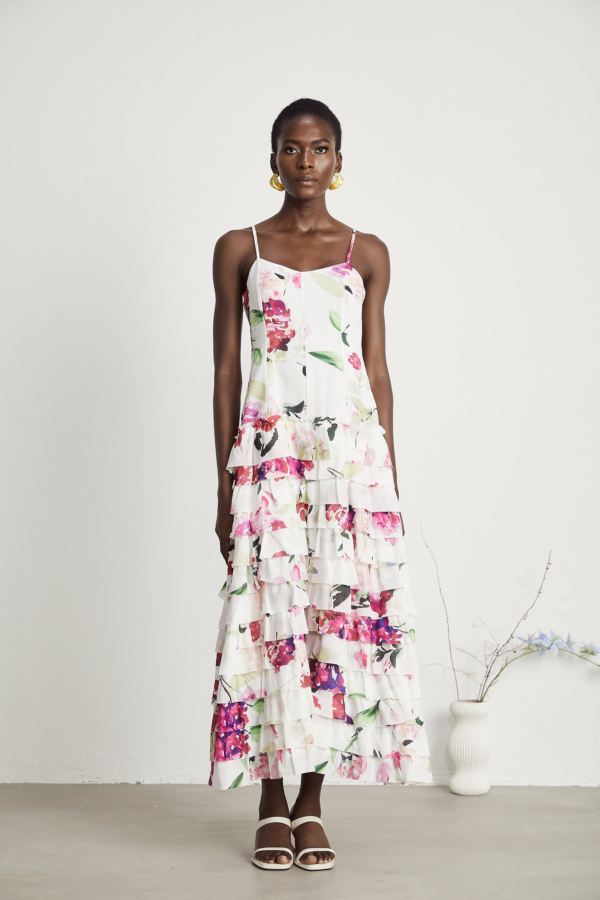 Sereia floral-print tiered maxi dress